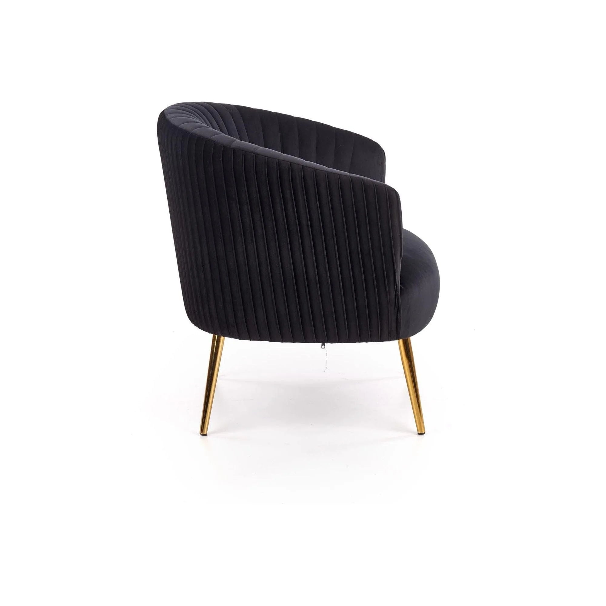 Fotoliu CROWN, negru/auriu, stofa catifelata/otel, 78x72x80 cm