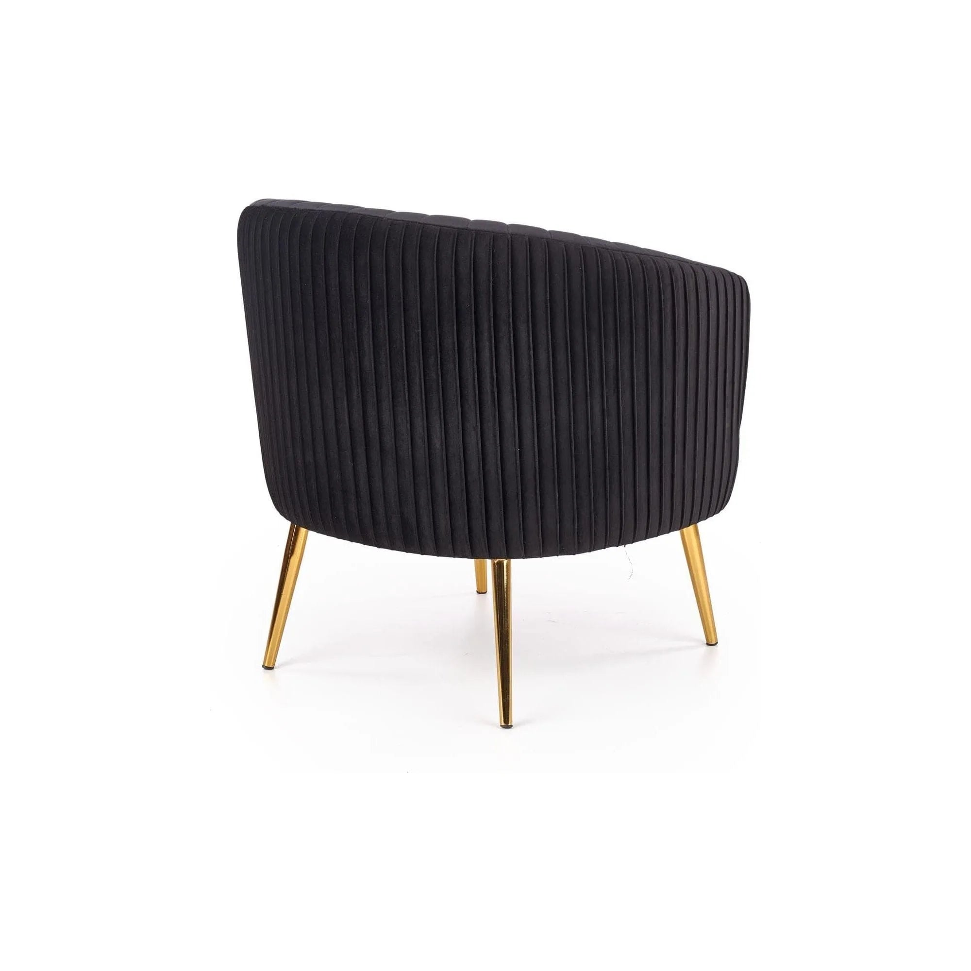 Fotoliu CROWN, negru/auriu, stofa catifelata/otel, 78x72x80 cm