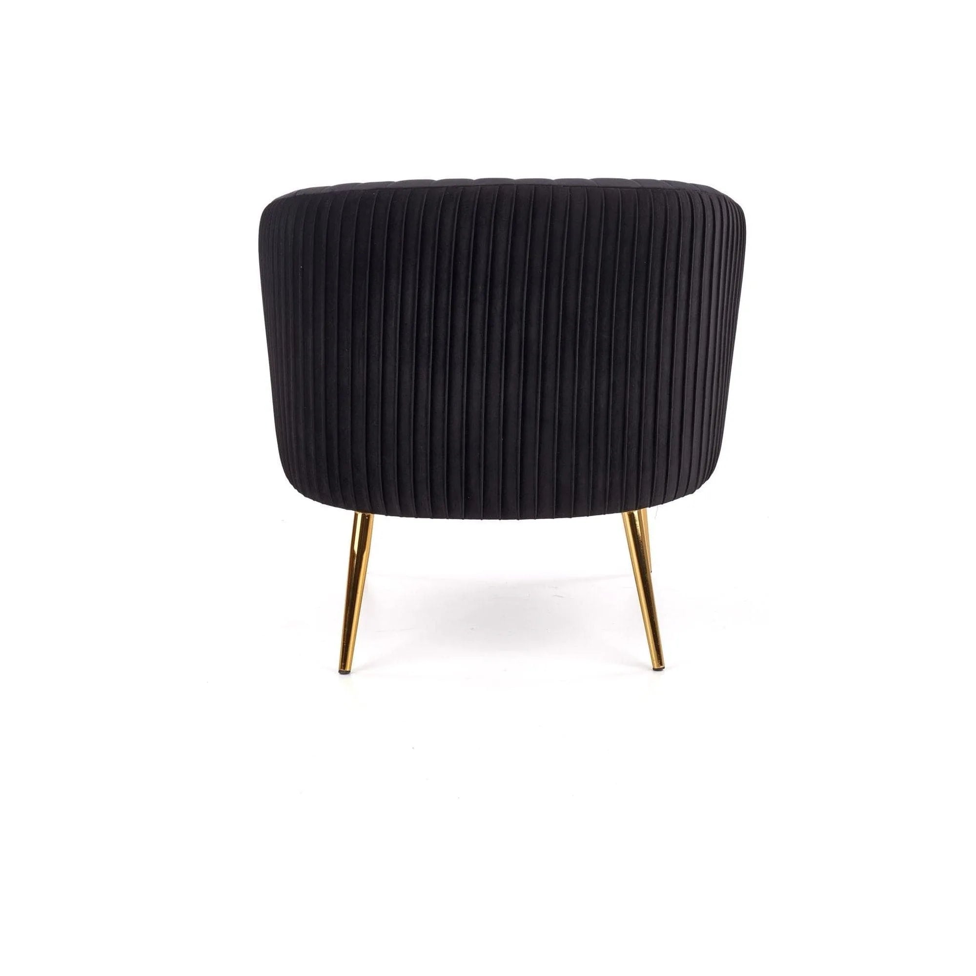 Fotoliu CROWN, negru/auriu, stofa catifelata/otel, 78x72x80 cm