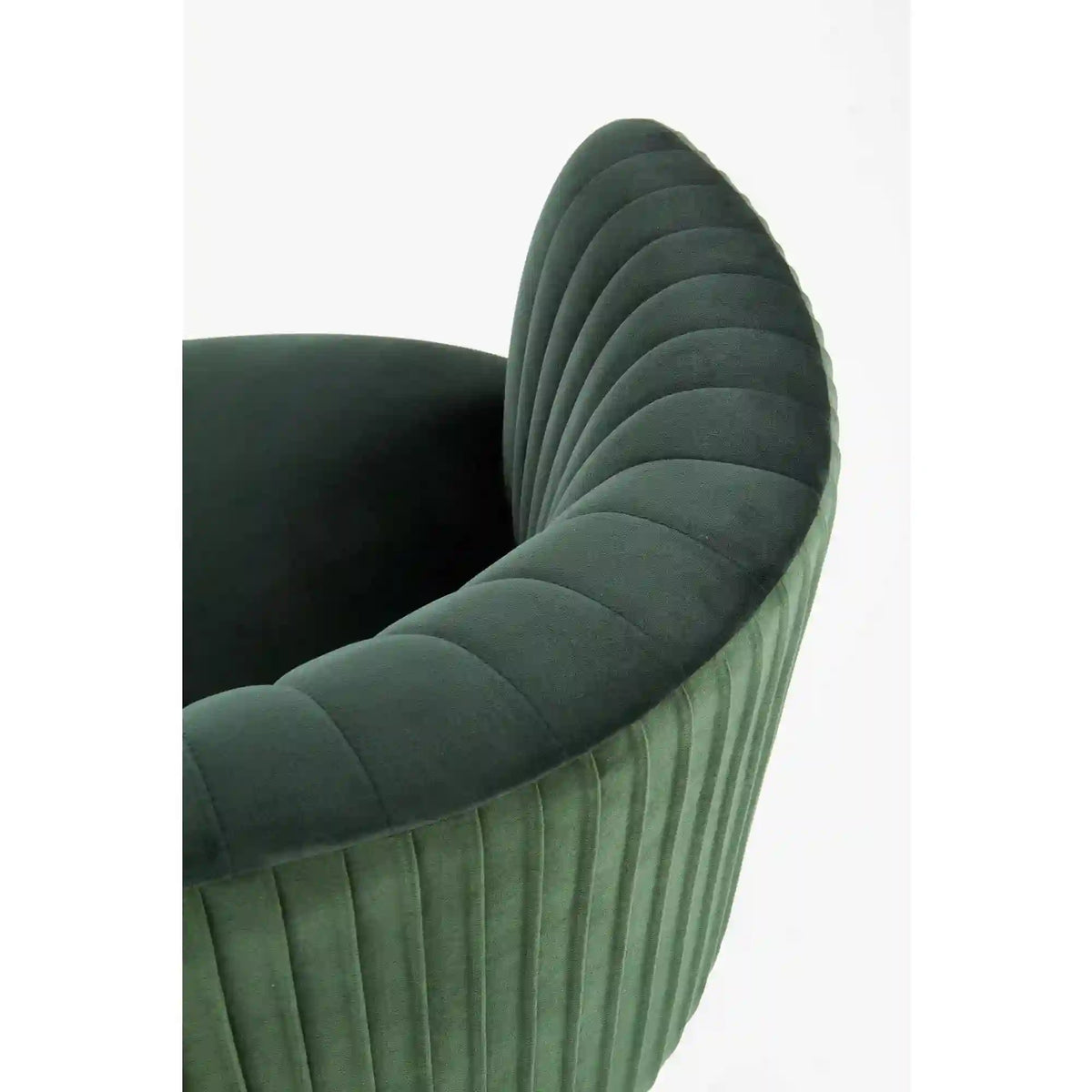 Fotoliu cafenea CROWN, verde inchis/auriu, stofa catifelata/otel, 78x72x80 cm