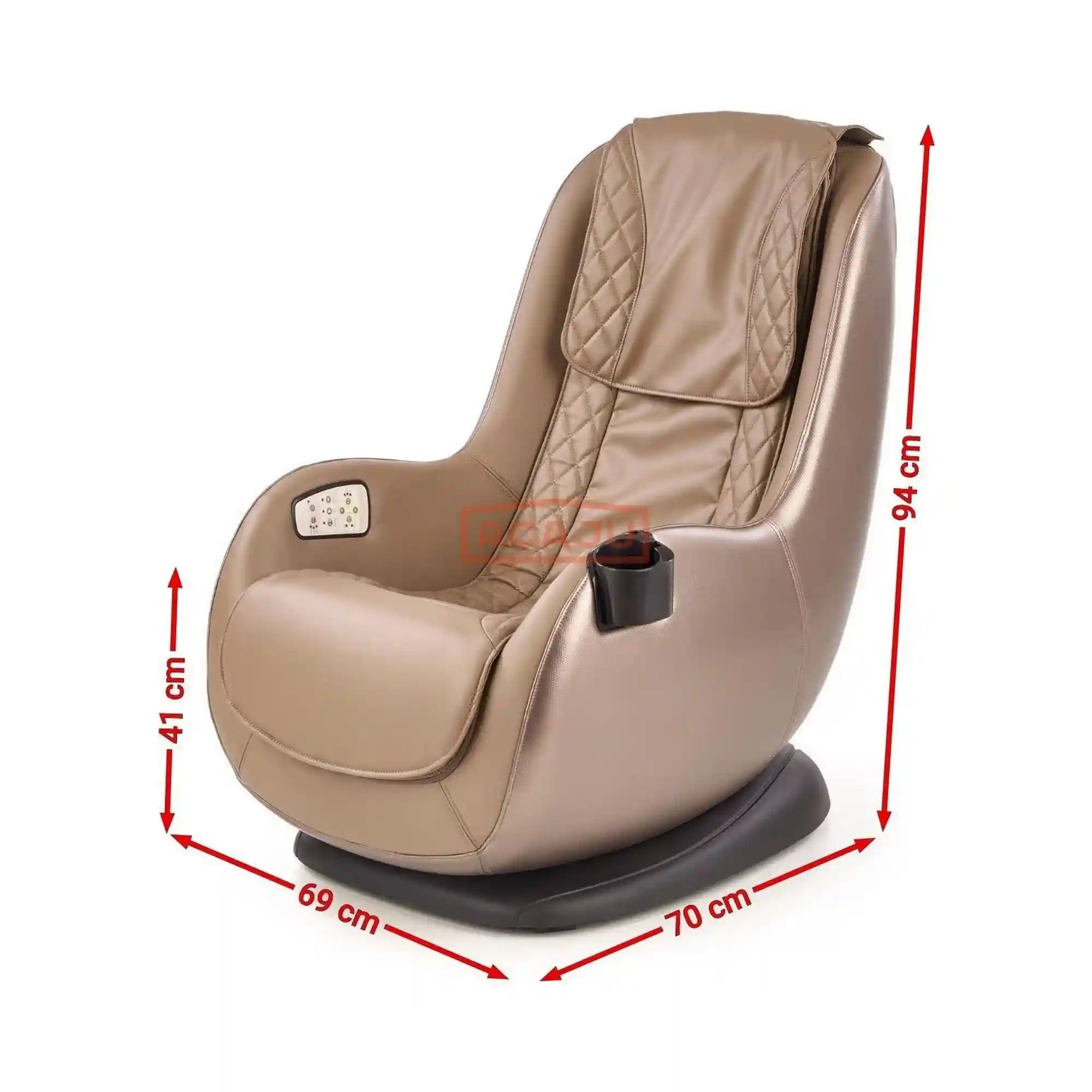 Fotoliu cu functie de masaj DOPIO, bej/negru, piele ecologica, 69x70x94 cm