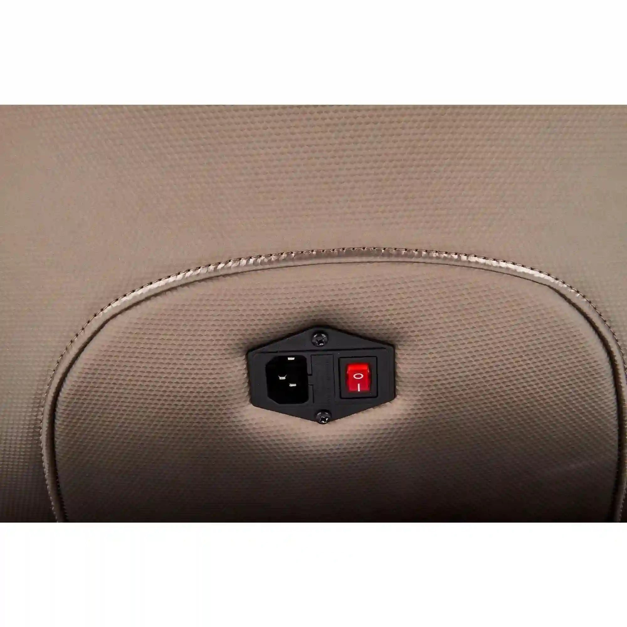 Fotoliu cu functie de masaj DOPIO, bej/negru, piele ecologica, 69x70x94 cm