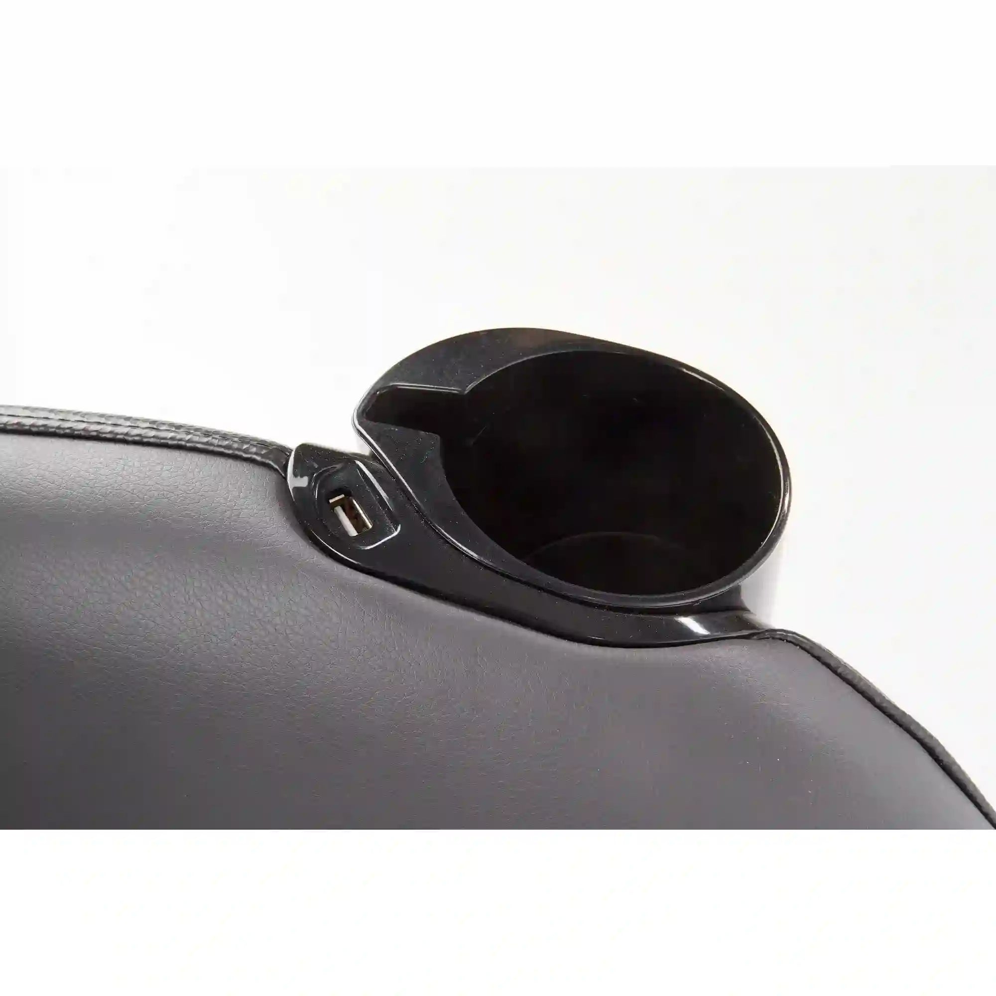 Fotoliu cu functie de masaj DOPIO, gri/negru, piele ecologica, 69x70x94 cm