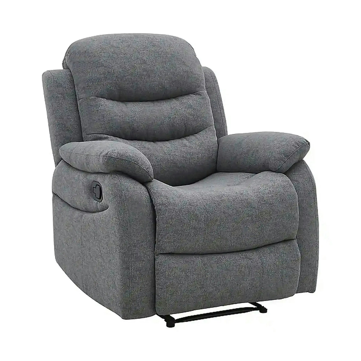 Fotoliu cu recliner NERON, gri/negru, stofa/metal, 72x80/160x101 cm