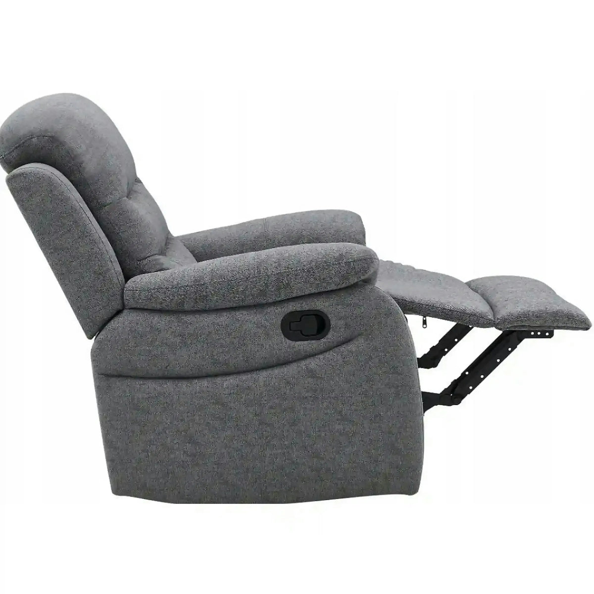 Fotoliu cu recliner NERON, gri/negru, stofa/metal, 72x80/160x101 cm