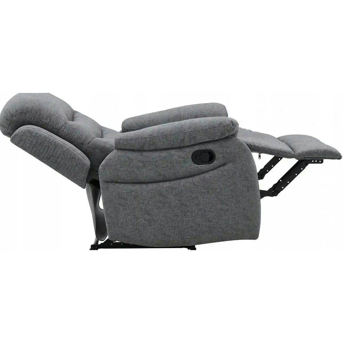 Fotoliu cu recliner NERON, gri/negru, stofa/metal, 72x80/160x101 cm