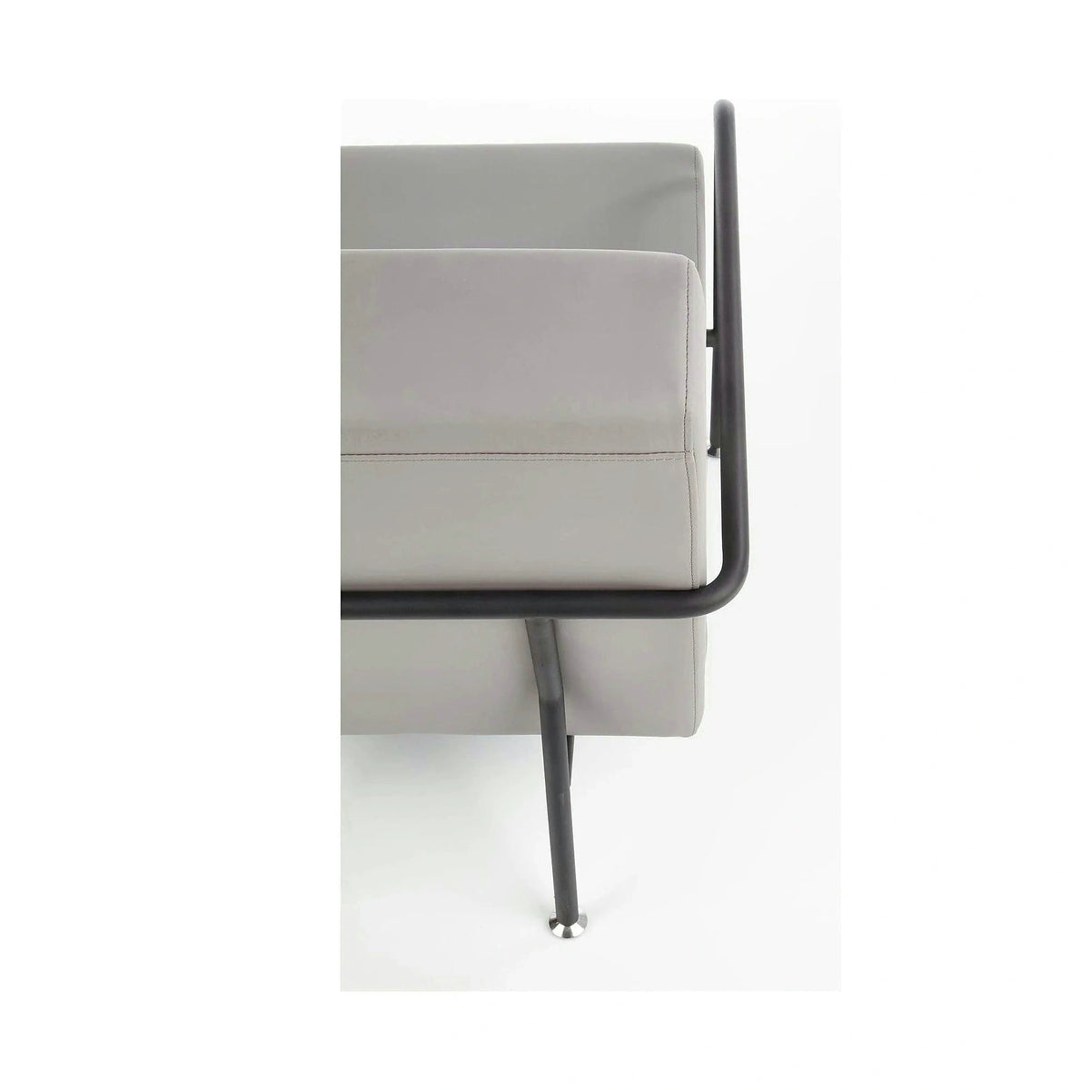 Fotoliu CUPER, gri/negru, piele ecologica/otel, 69x82x75 cm
