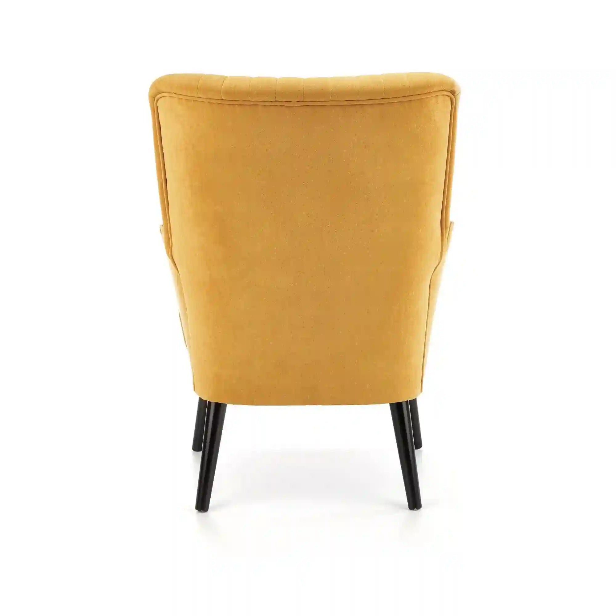 Fotoliu DELGADO, stofa catifelata galben - Bluvel 68, 75x70x100 cm