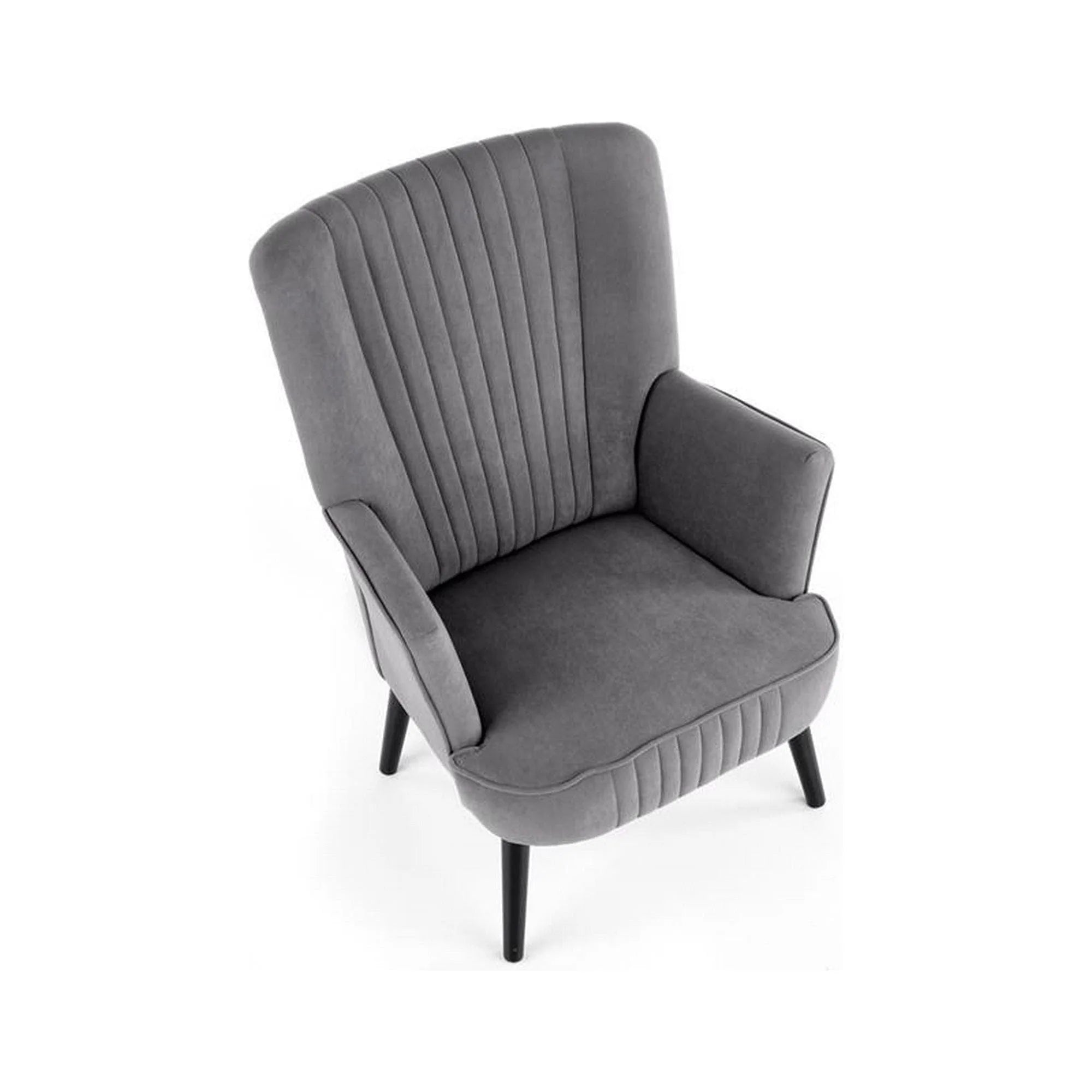 Fotoliu DELGADO, stofa catifelata gri - Bluvel 14, 75x70x100 cm