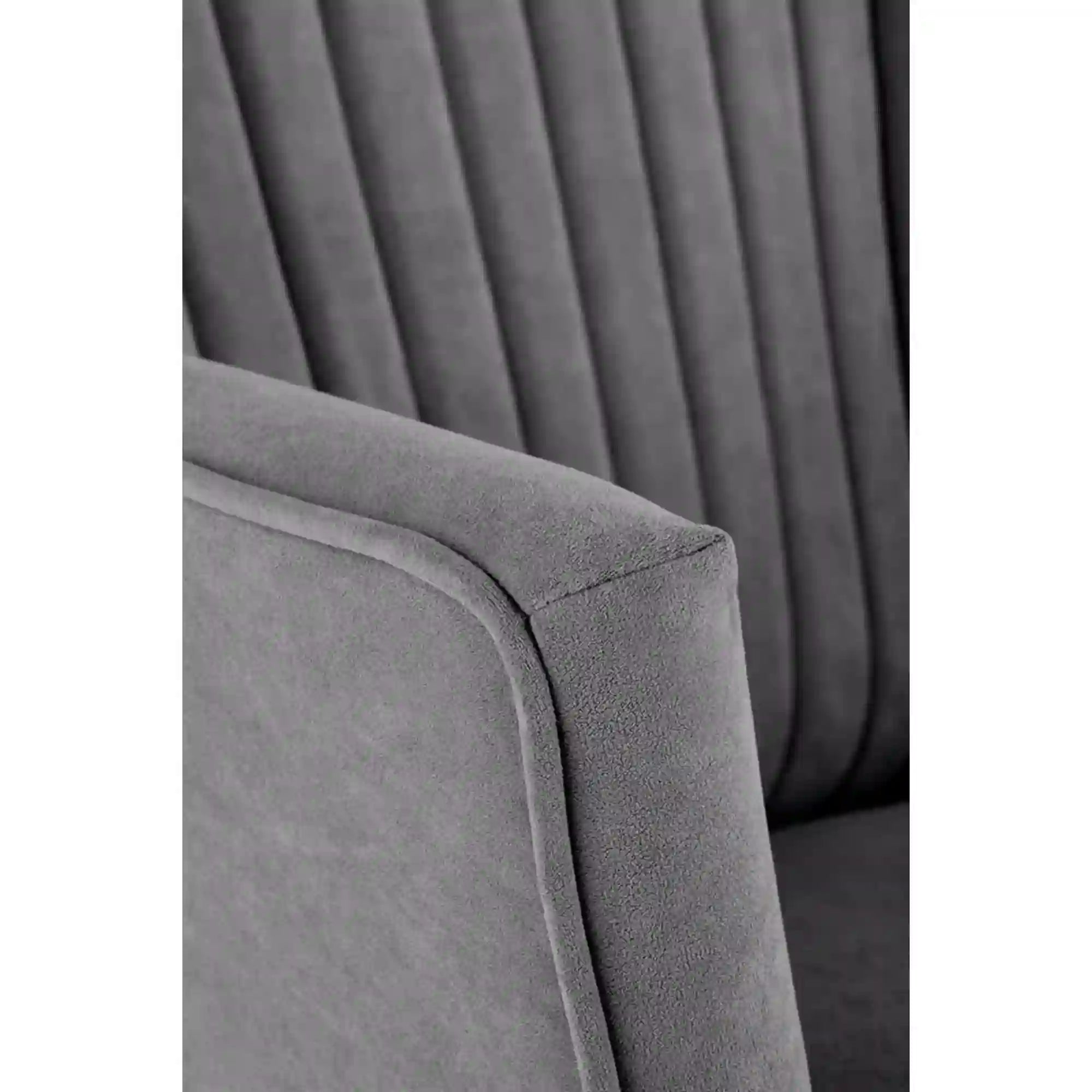 Fotoliu DELGADO, stofa catifelata gri - Bluvel 14, 75x70x100 cm