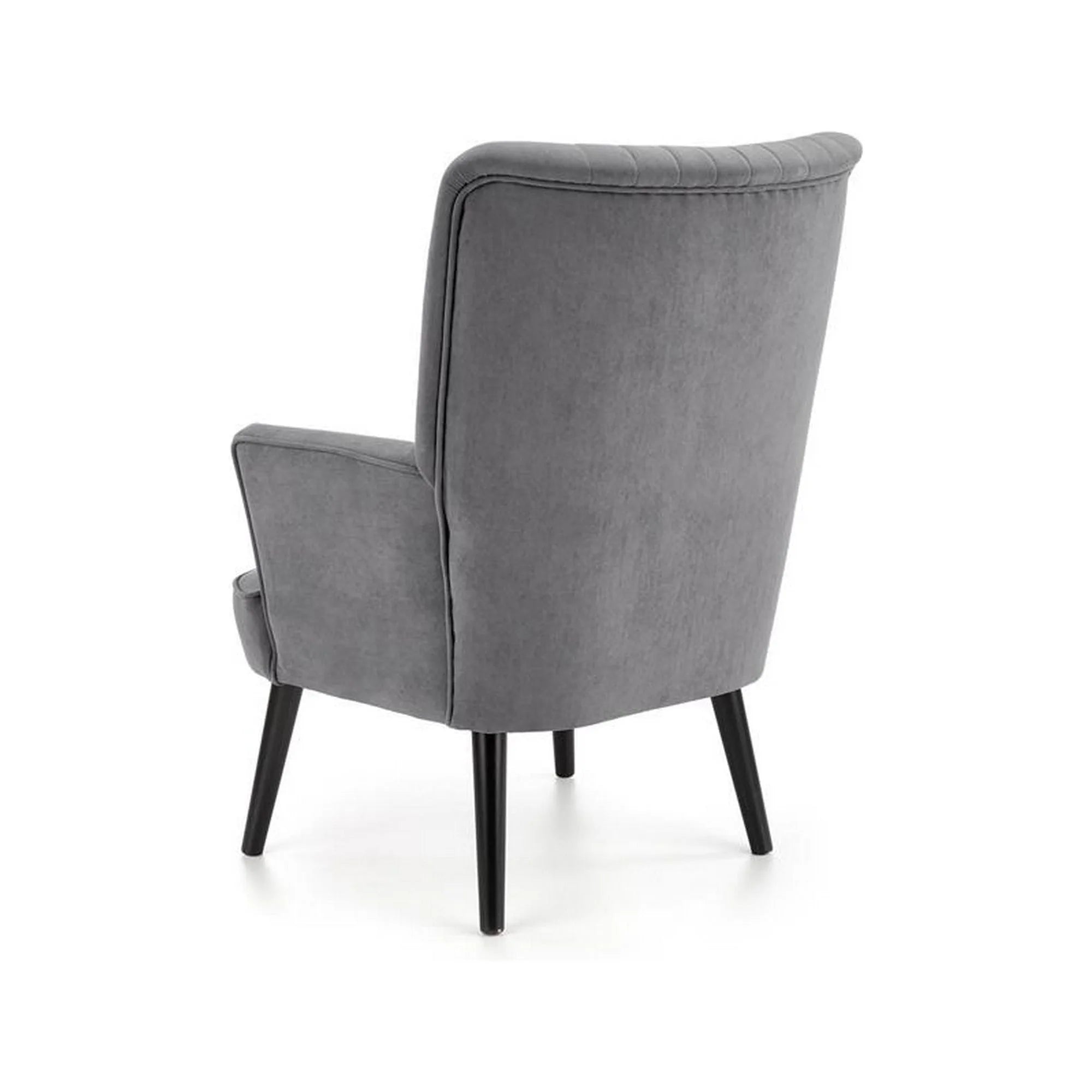 Fotoliu DELGADO, stofa catifelata gri - Bluvel 14, 75x70x100 cm