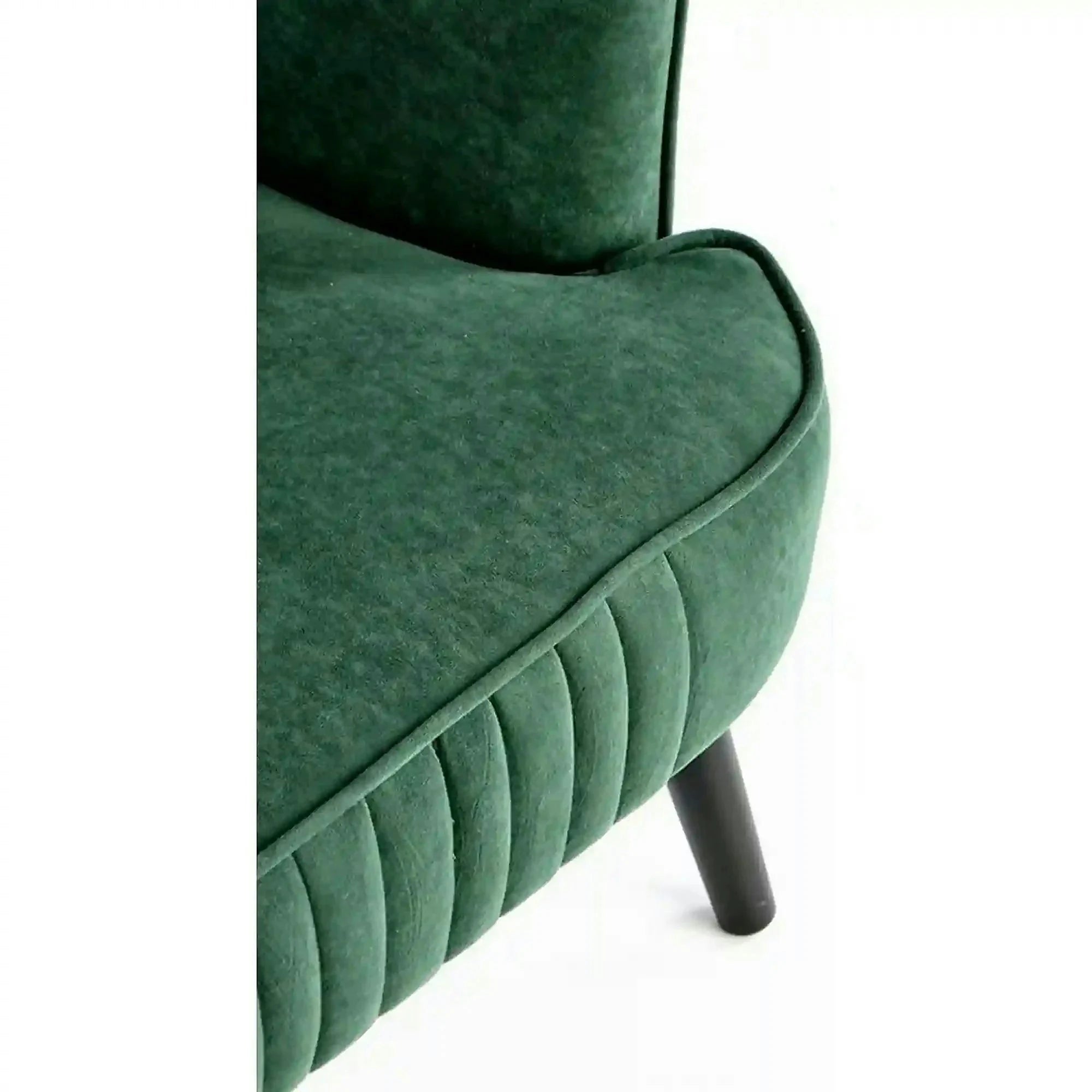 Fotoliu DELGADO, stofa catifelata verde inchis - Bluvel 78, 75x70x100 cm