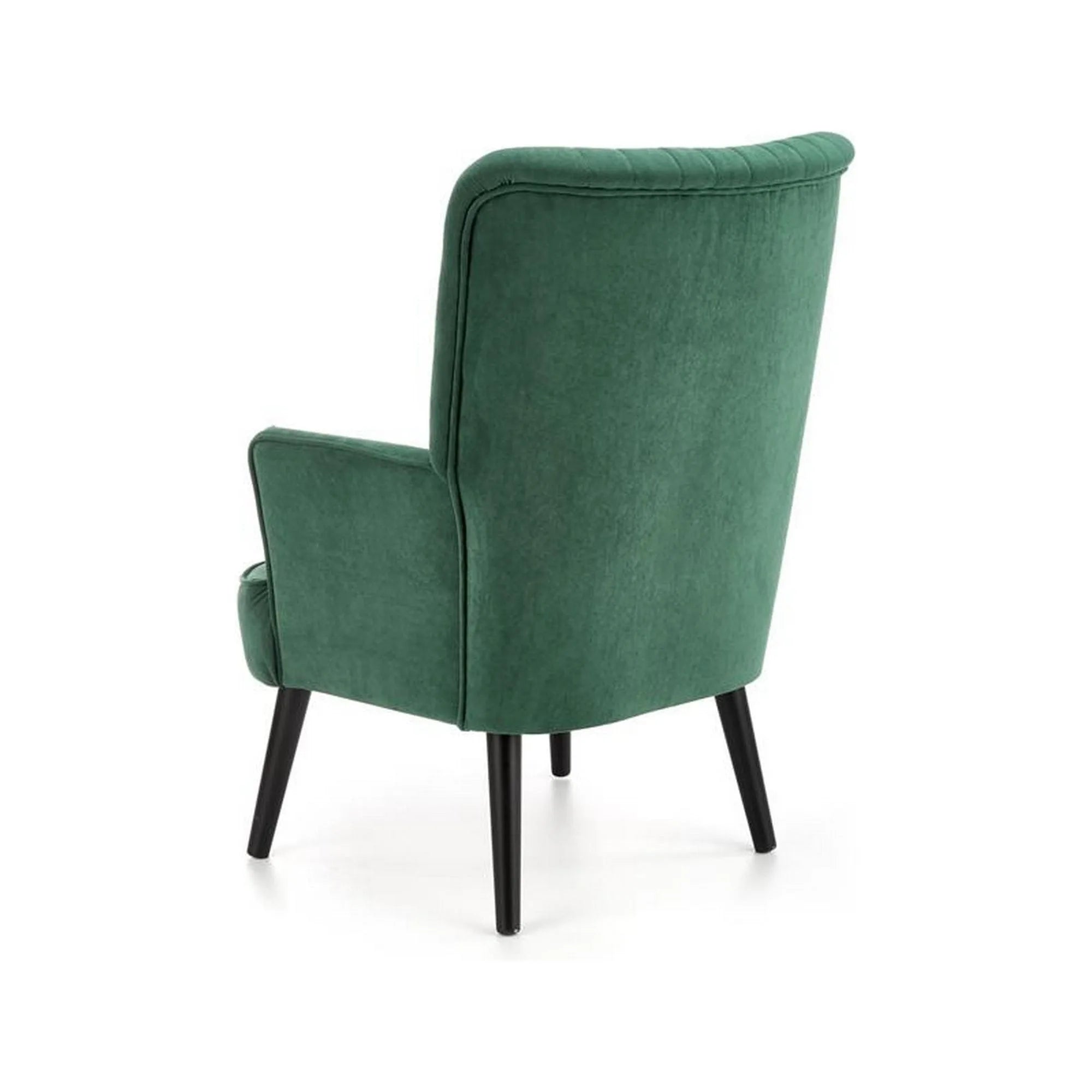 Fotoliu DELGADO, stofa catifelata verde inchis - Bluvel 78, 75x70x100 cm