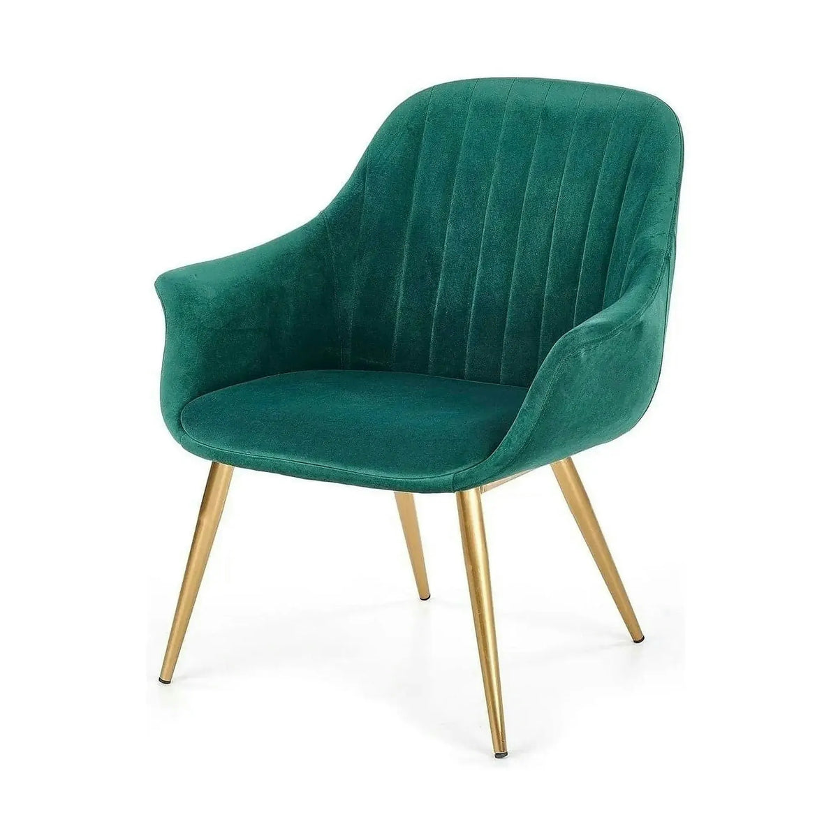 Fotoliu ELEGANCE 2, verde inchis/auriu, stofa/otel, 72x60x79 cm
