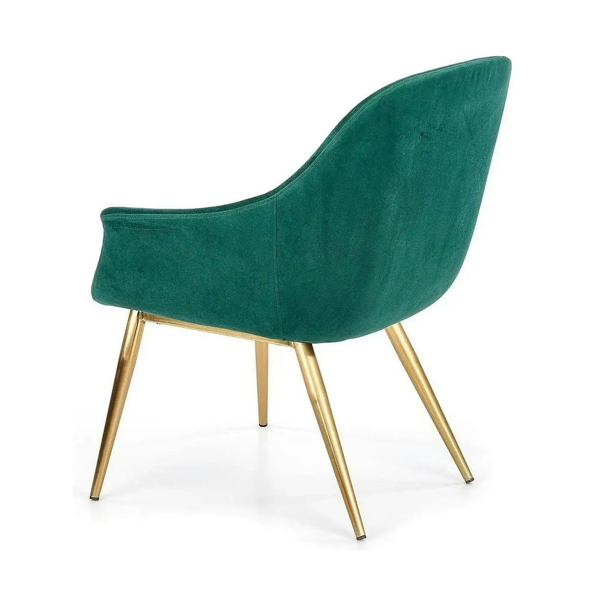 Fotoliu ELEGANCE 2, verde inchis/auriu, stofa/otel, 72x60x79 cm