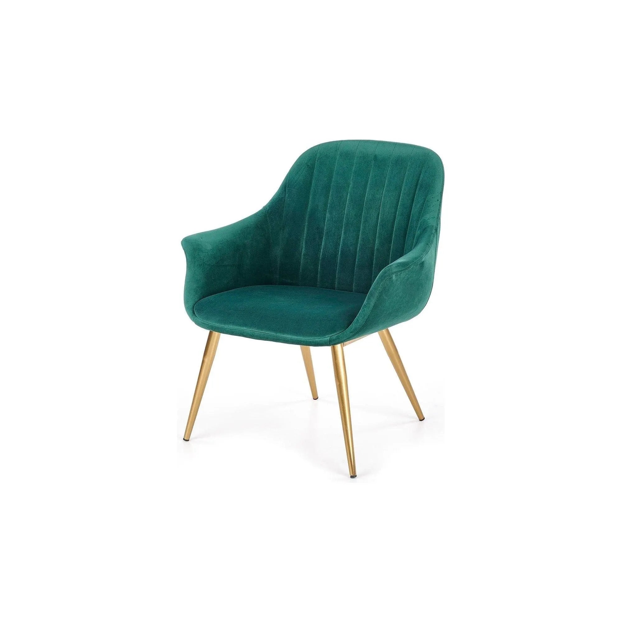 Fotoliu ELEGANCE 2, verde inchis/auriu, stofa/otel, 72x60x79 cm