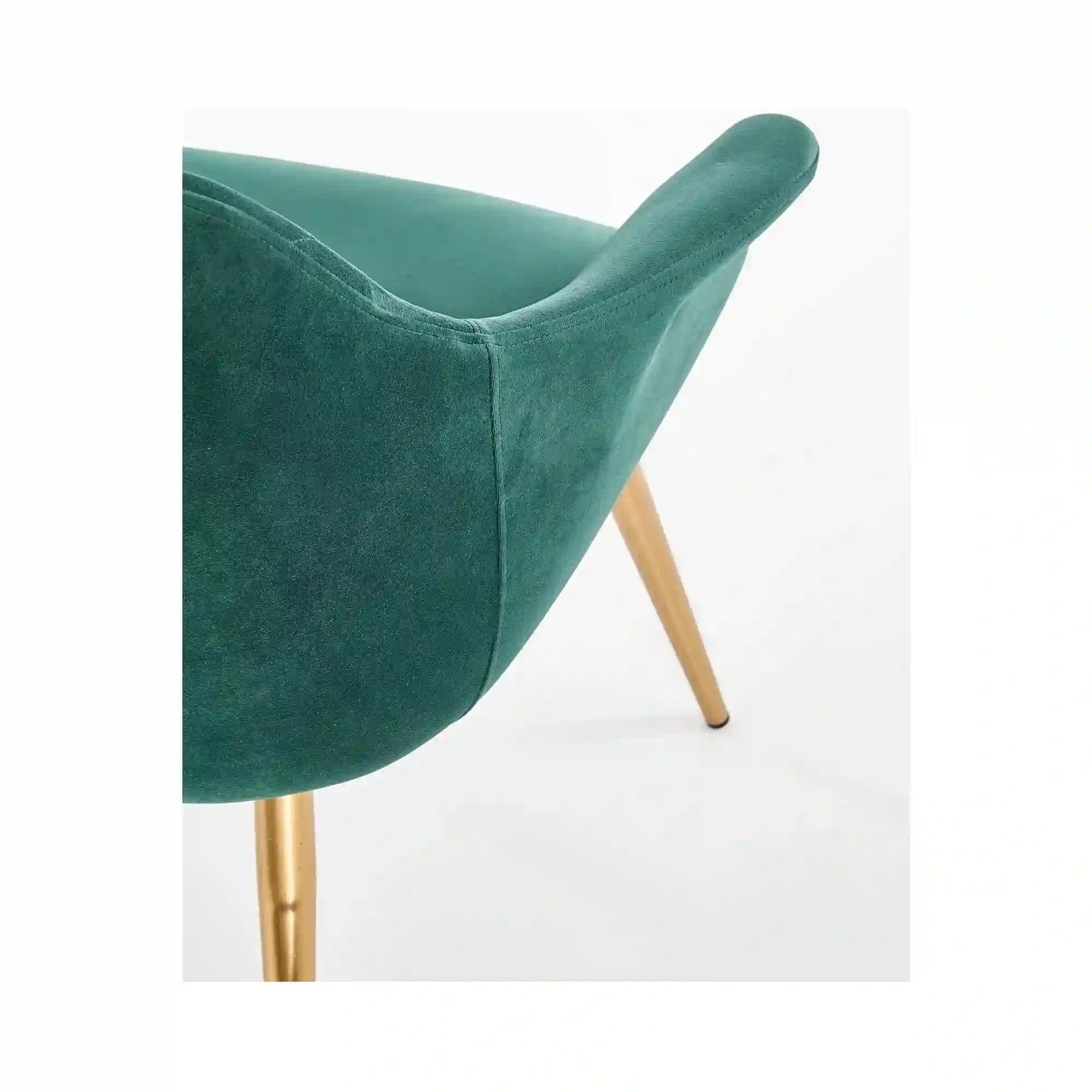 Fotoliu ELEGANCE 2, verde inchis/auriu, stofa/otel, 72x60x79 cm