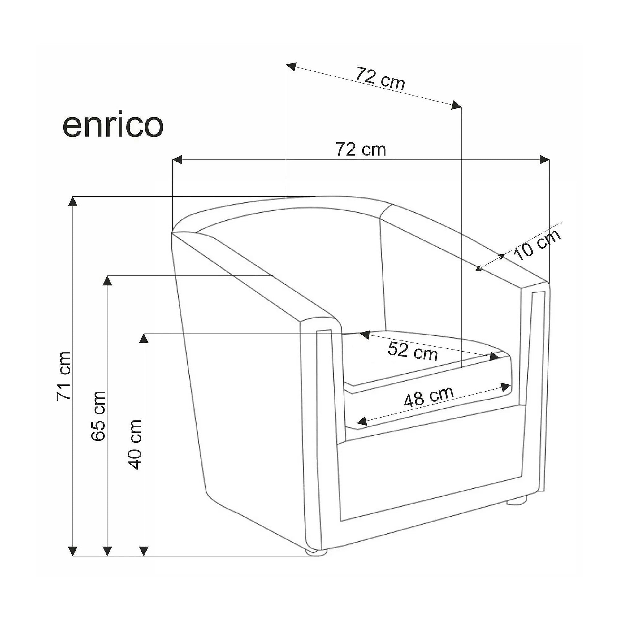 Fotoliu ENRICO, verde/negru, stofa catifelata/lemn, 71x72x71 cm