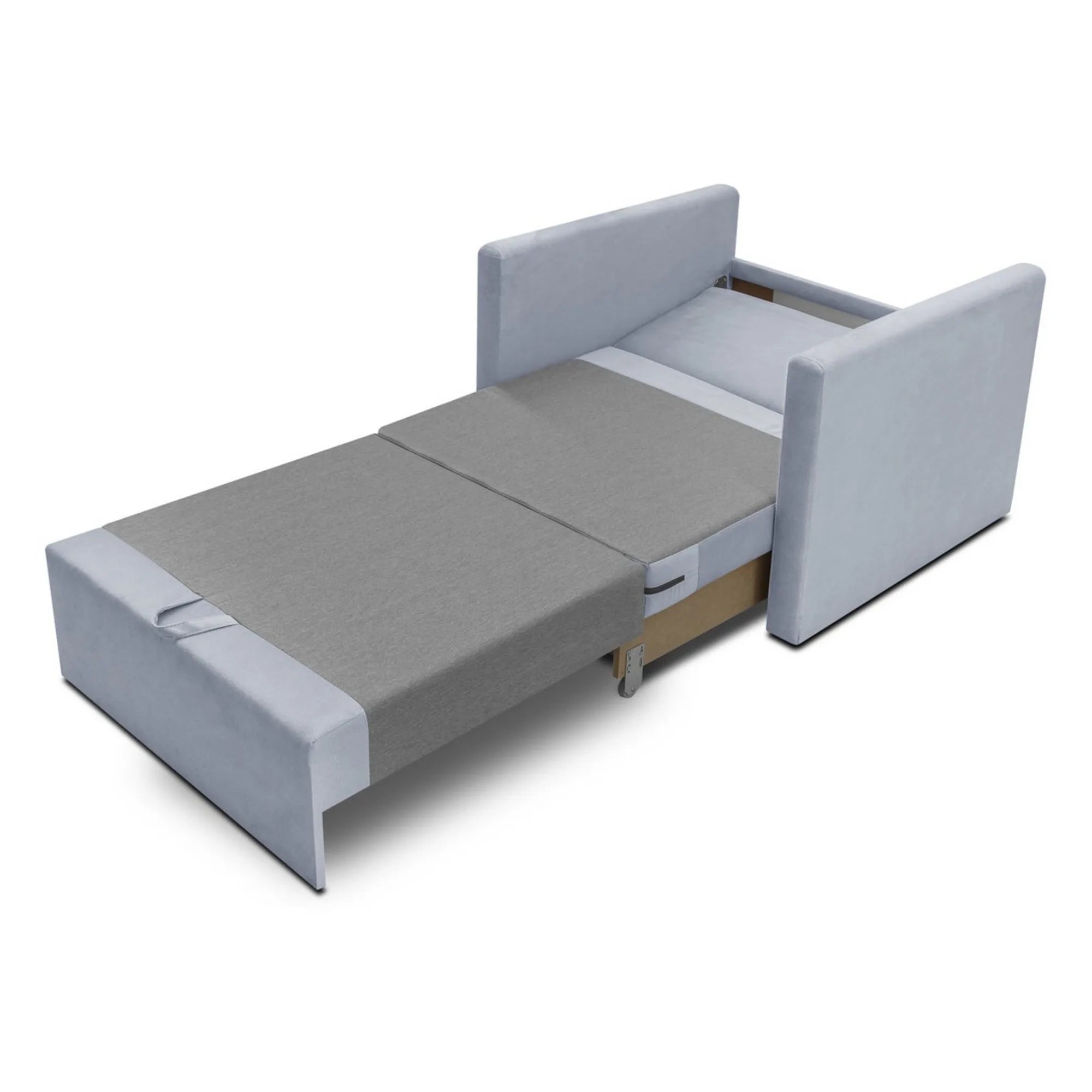 Fotoliu extensibil BUNIO, stofa catifelata gri - Modoo 2320, 98x88x86 cm