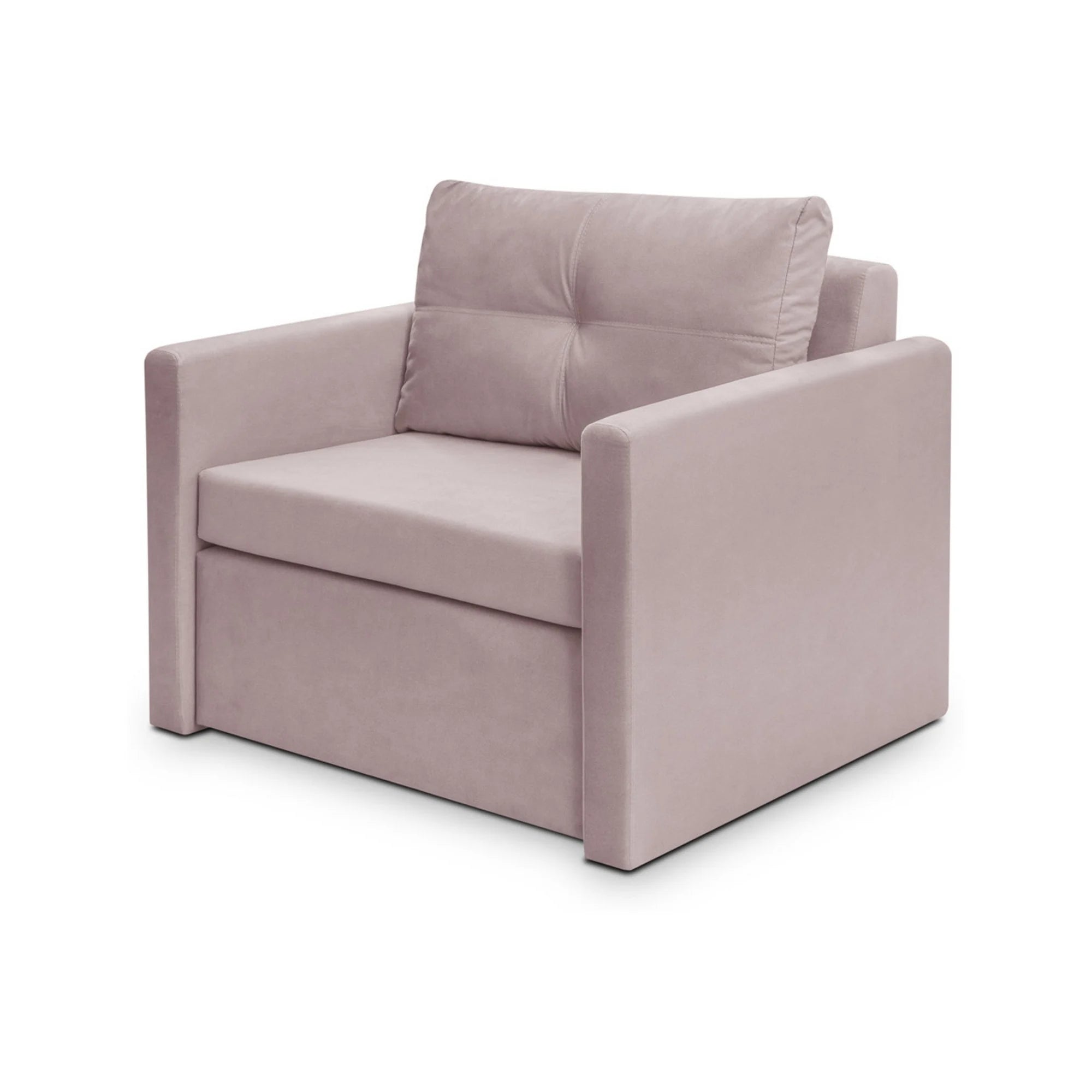 Fotoliu extensibil BUNIO, stofa catifelata roz - Modoo 2307, 98x88x86 cm