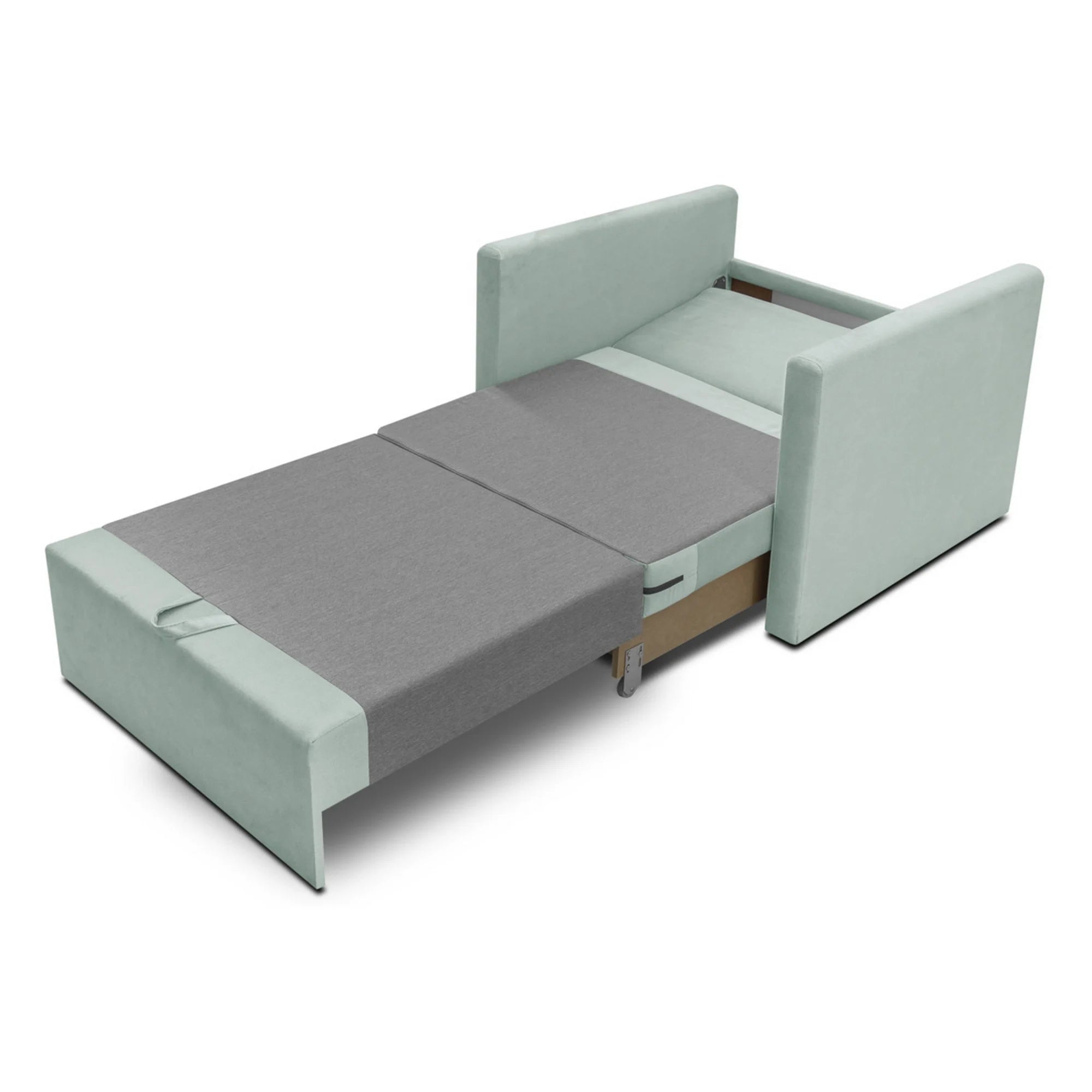 Fotoliu extensibil BUNIO, stofa catifelata verde menta - Modoo 2313, 98x88x86 cm