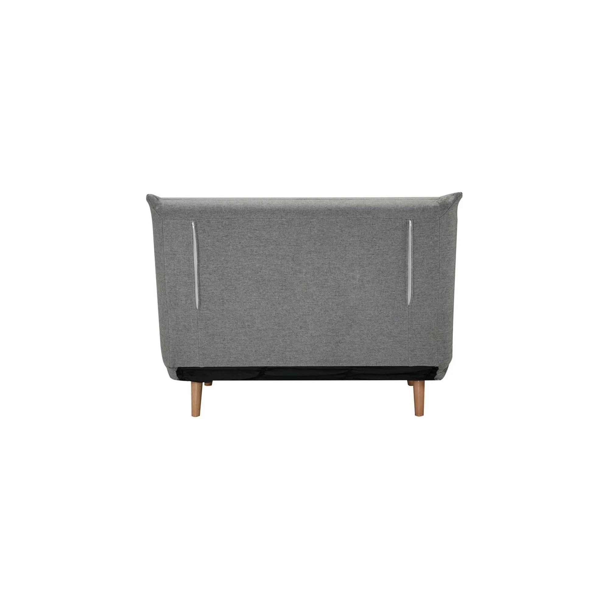 Fotoliu extensibil SPIKE, gri/fag, stofa/lemn, 105x90x80 cm