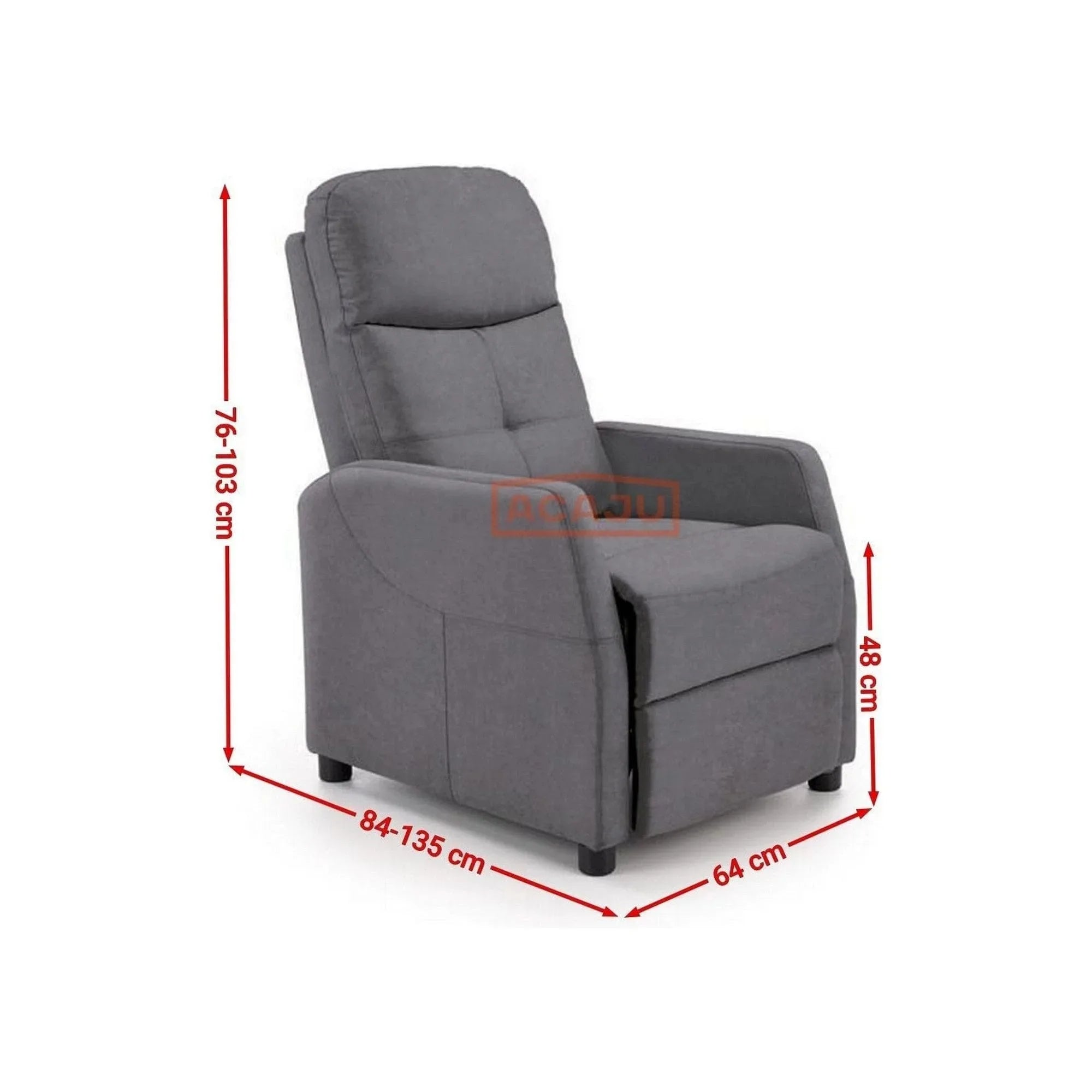 Fotoliu FELIPE 2, verde inchis/negru, stofa catifelata/plastic, 64x84/135x76/103 cm