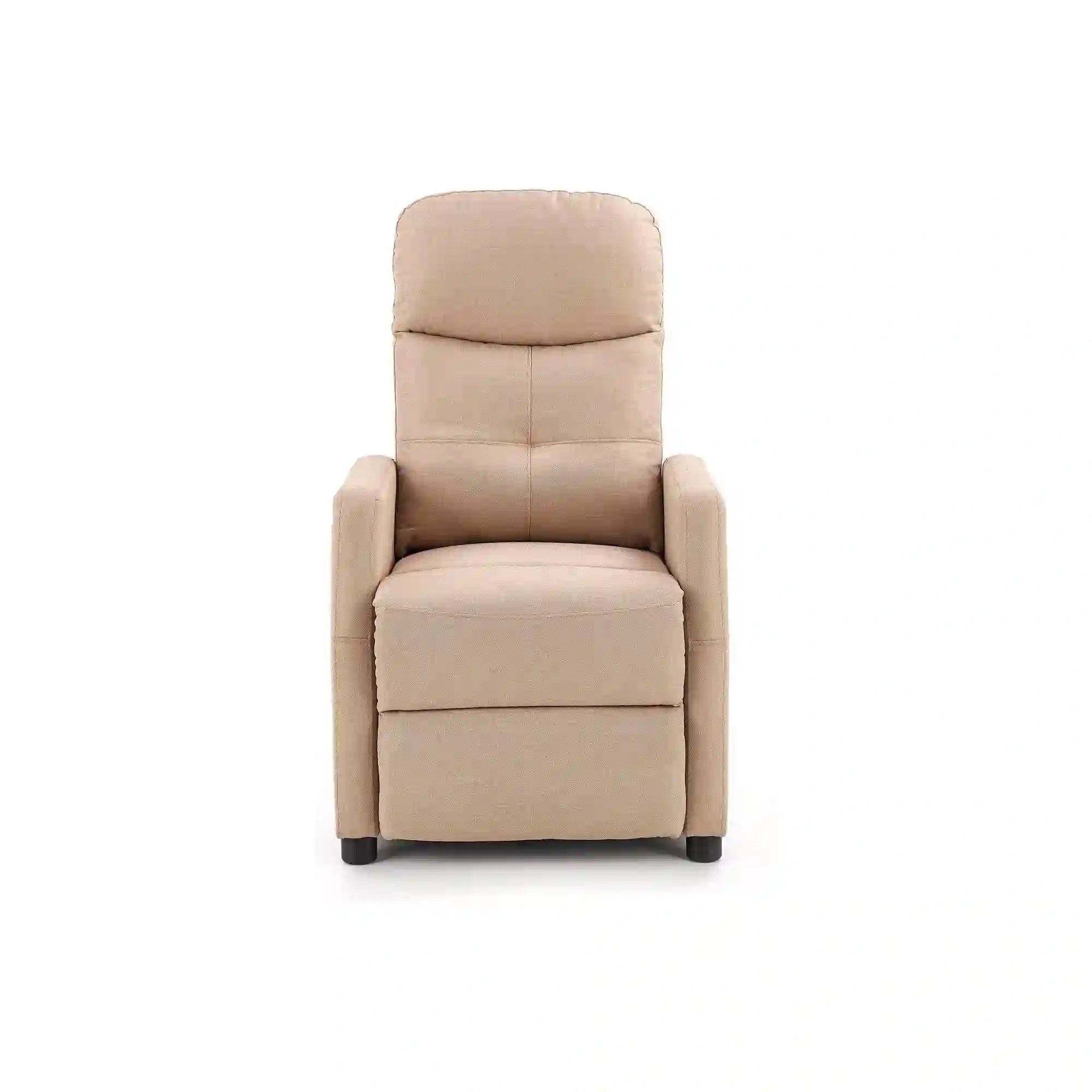 Fotoliu FELIPE, bej/negru, stofa/plastic, 64x84/135x76/103 cm