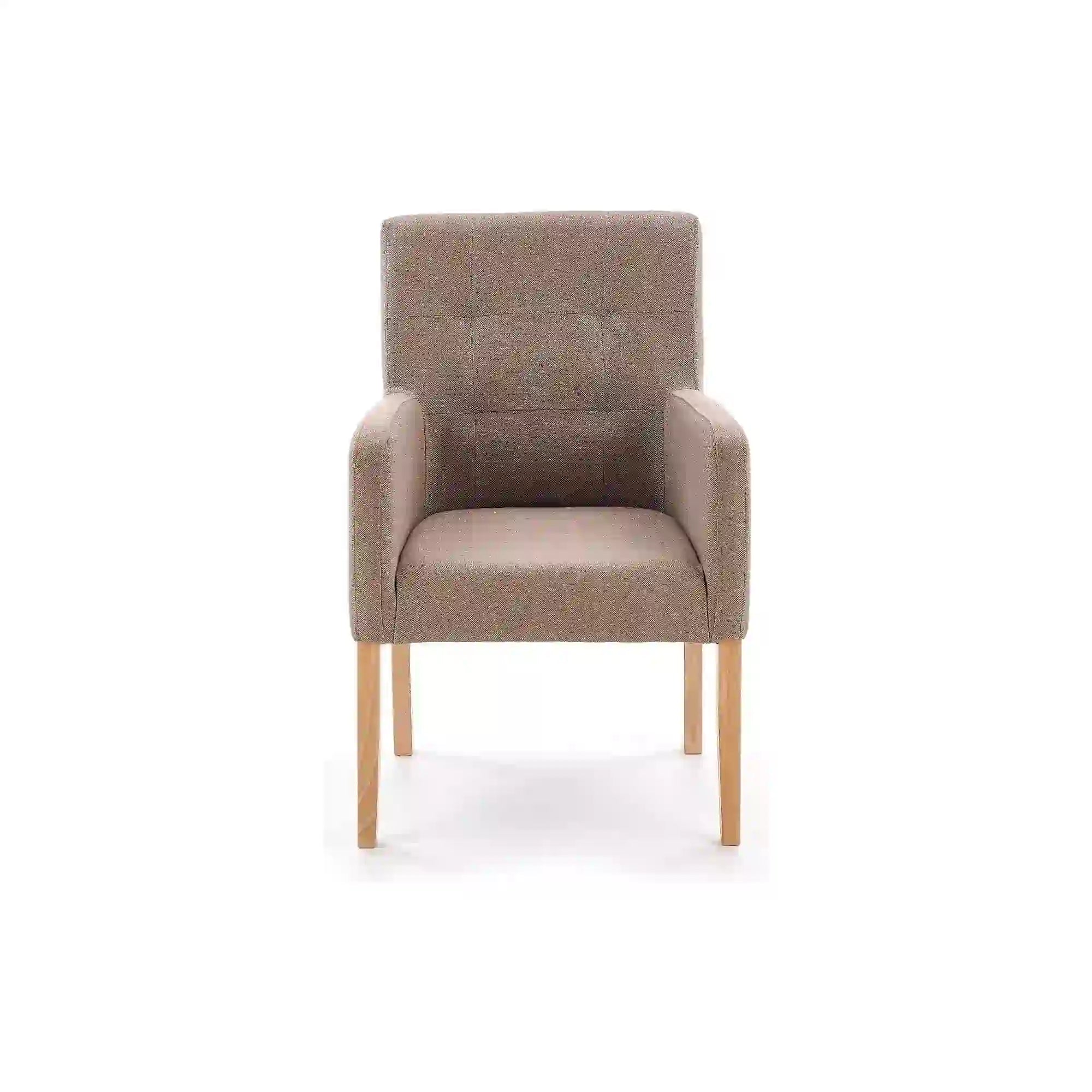 Fotoliu FILO, bej/stejar miere, stofa clasica/lemn, 60x62x92 cm