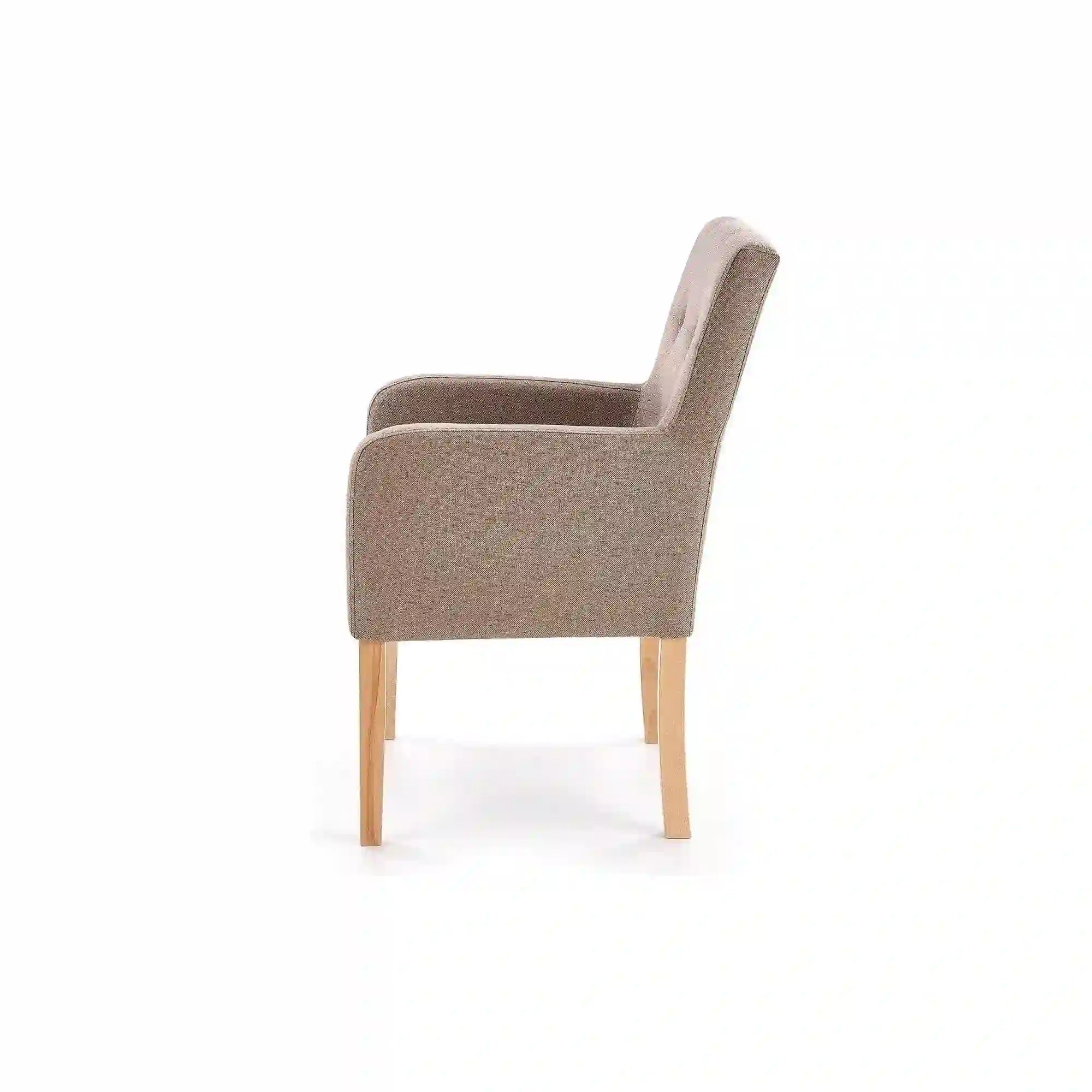 Fotoliu FILO, bej/stejar miere, stofa clasica/lemn, 60x62x92 cm