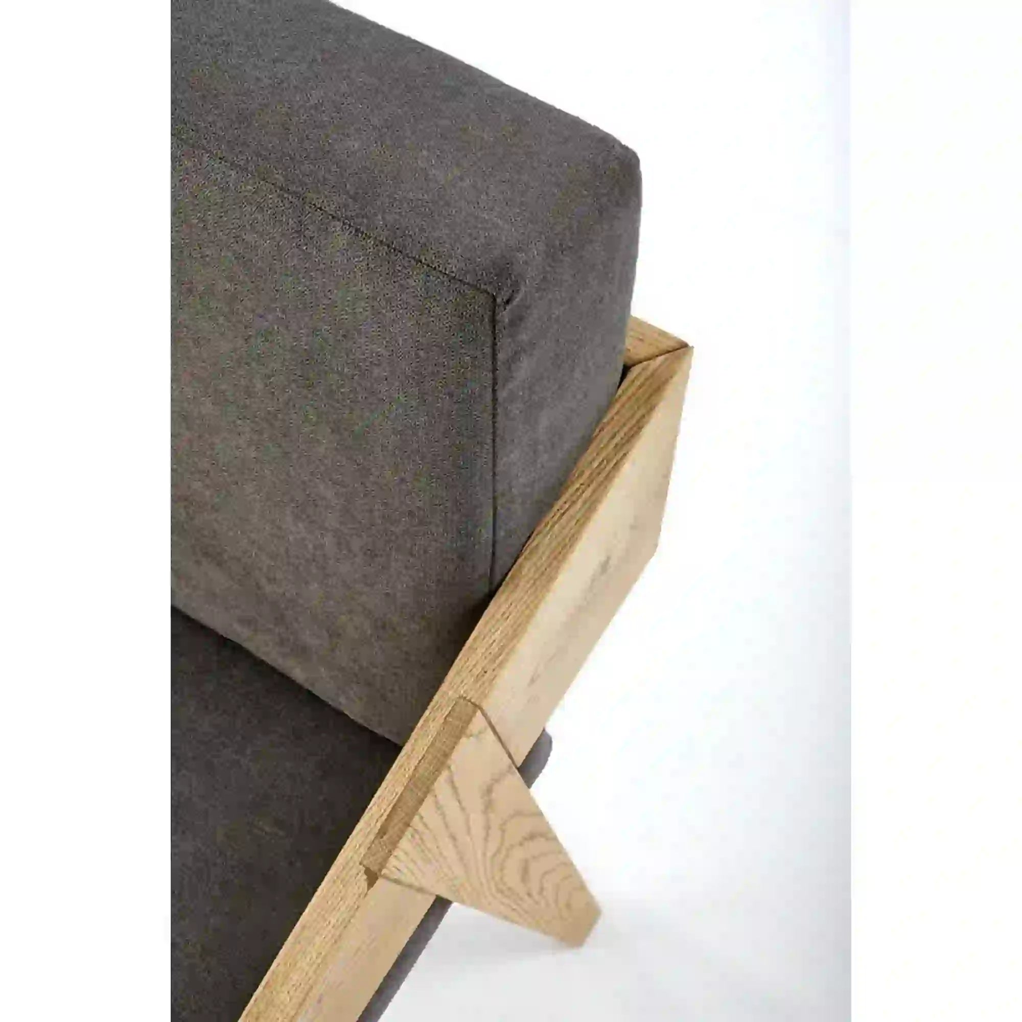 Fotoliu FREEDOM, gri inchis/stejar, stofa clasica, 61x67x90 cm