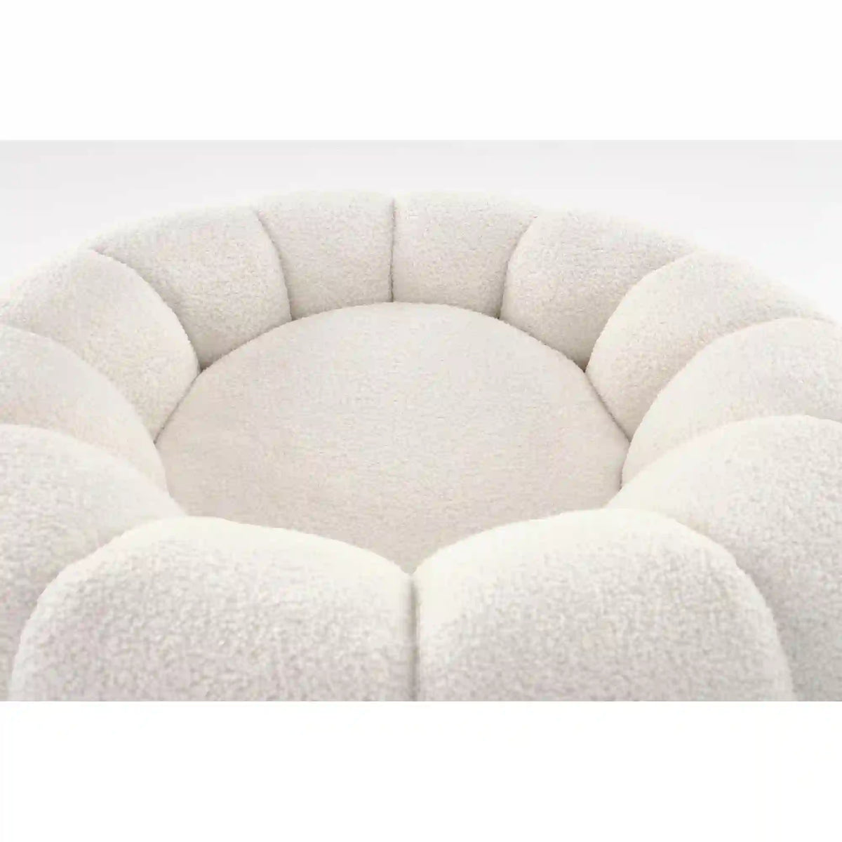 Fotoliu GASPAR, crem, stofa buclata, 90x95x60 cm