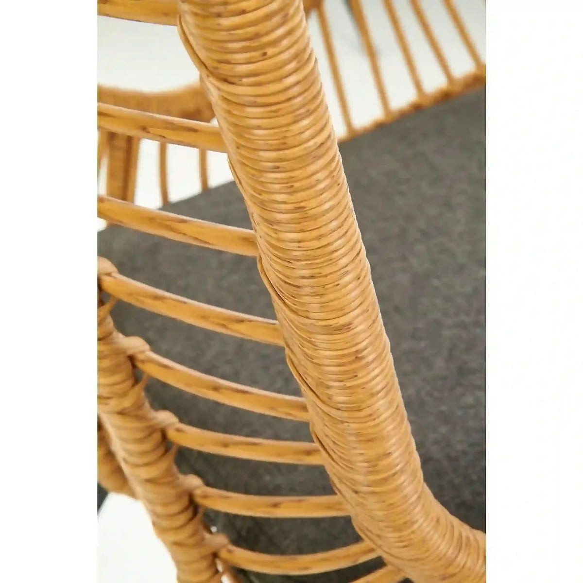 Fotoliu gradina IKARO, bej/gri, rattan sintetic/otel, 69x58x93x42 cm