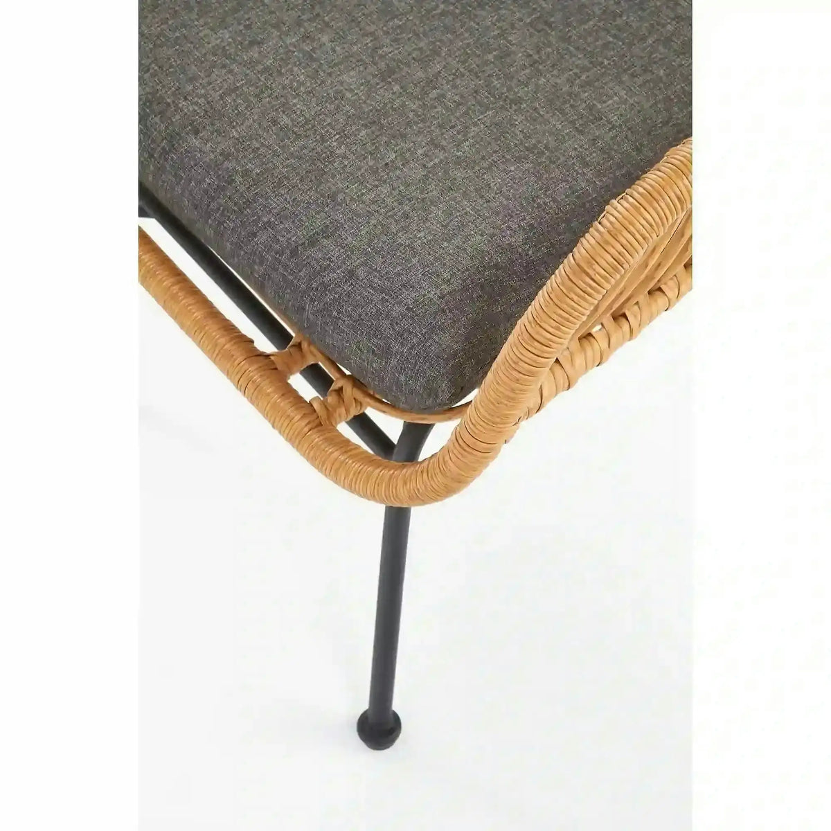 Fotoliu gradina IKARO, bej/gri, rattan sintetic/otel, 69x58x93x42 cm