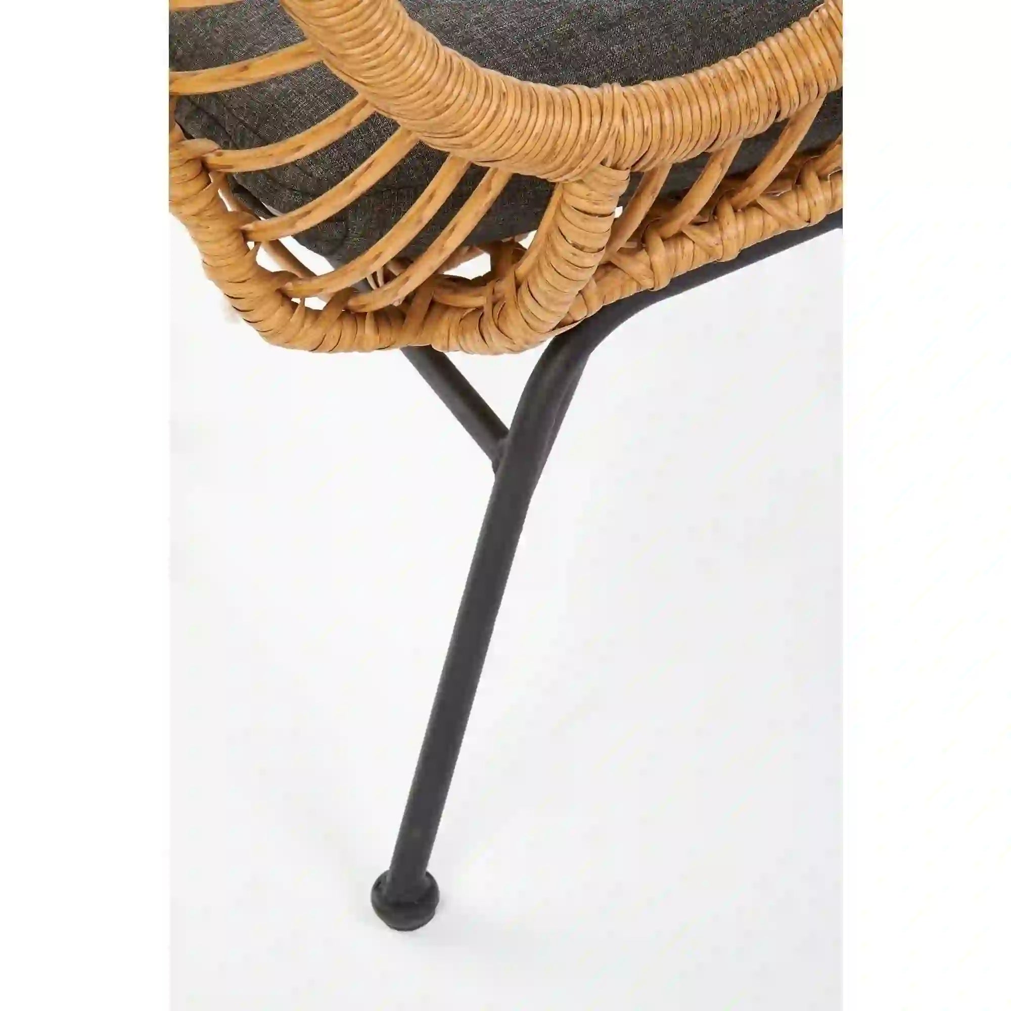 Fotoliu gradina IKARO, bej/gri, rattan sintetic/otel, 69x58x93x42 cm