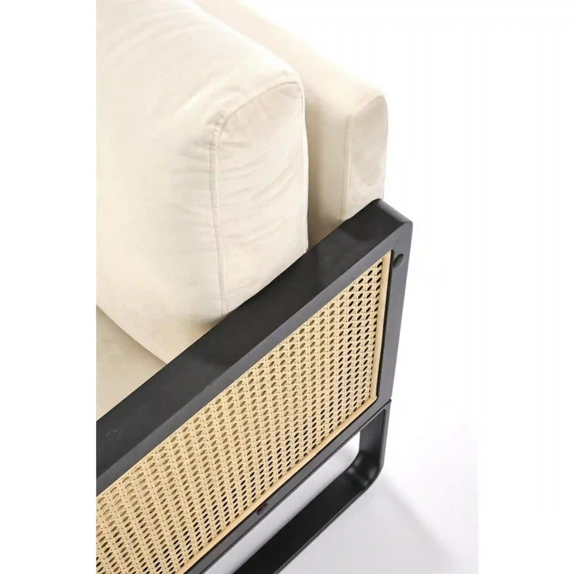 Fotoliu gradina ILARIO, bej/negru, stofa catifelata/otel, 64x67x77 cm