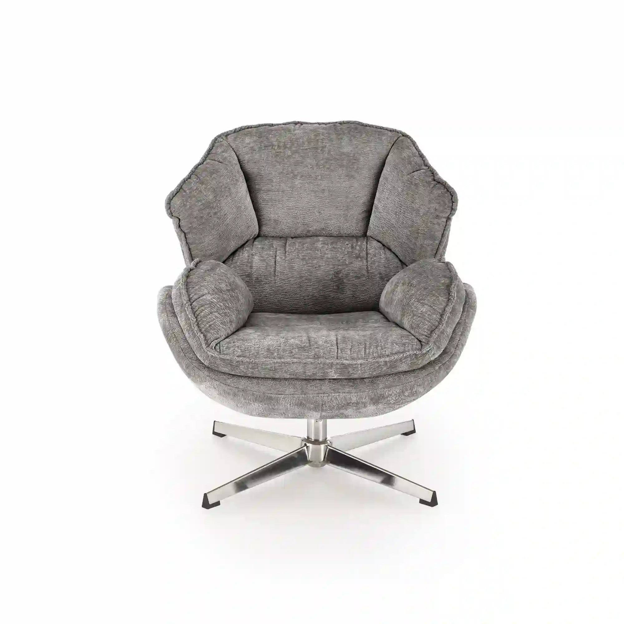 Fotoliu GUIDO, gri/crom, stofa clasica/metal, 80x84x81 cm