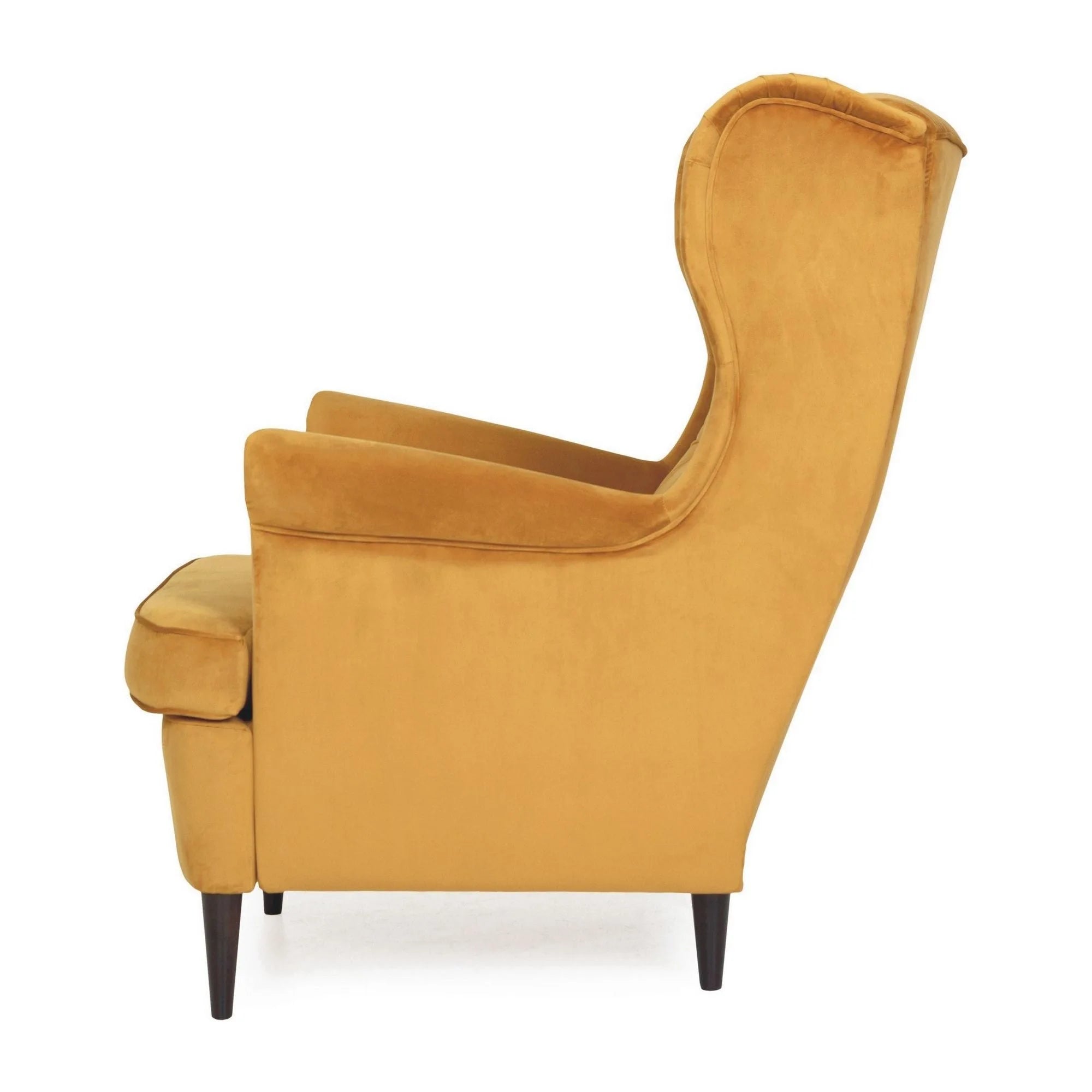 Fotoliu HARRY, stofa catifelata galben - Bluvel 68, 82x92x101 cm