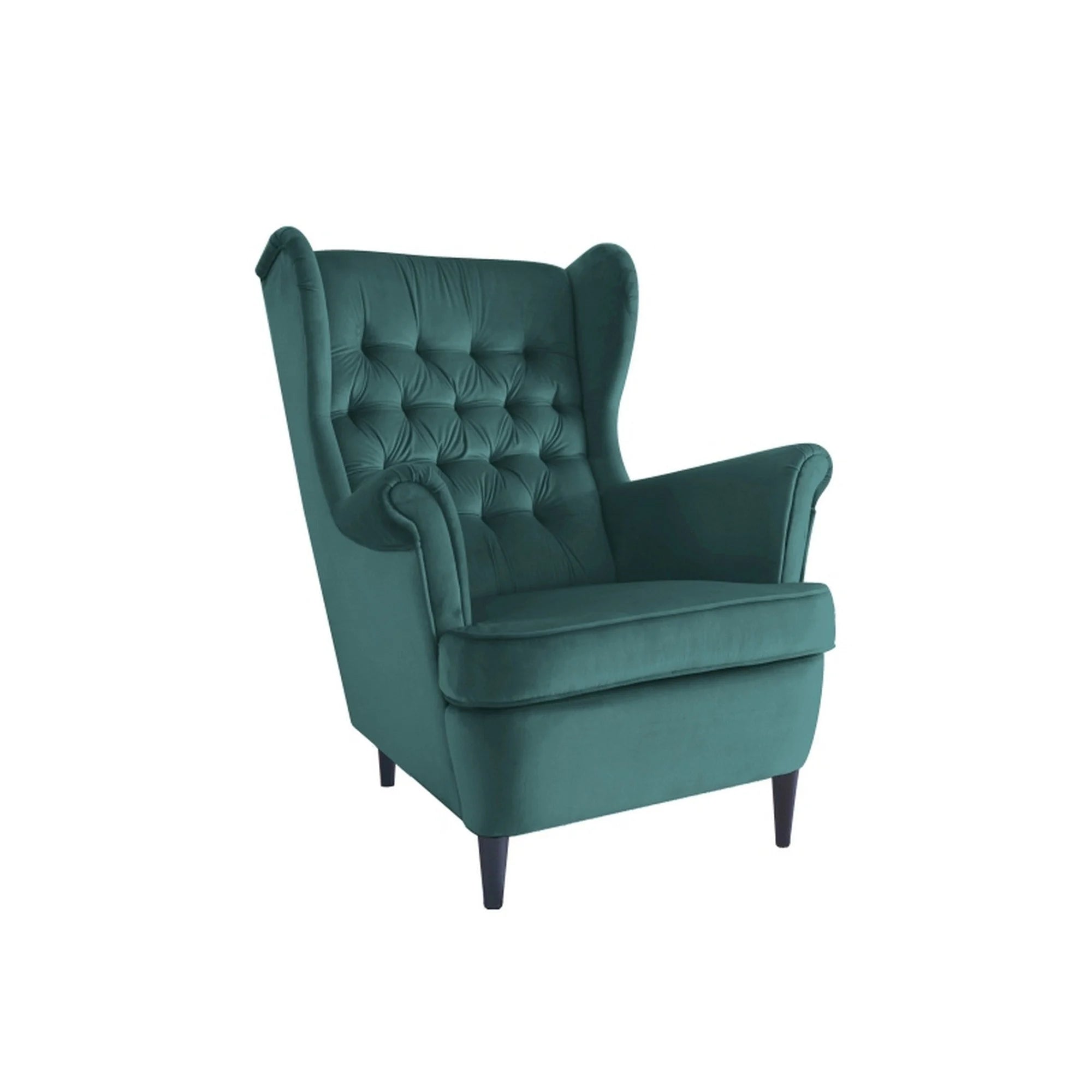 Fotoliu HARRY, stofa catifelata verde - Bluvel 78, 82x92x101 cm