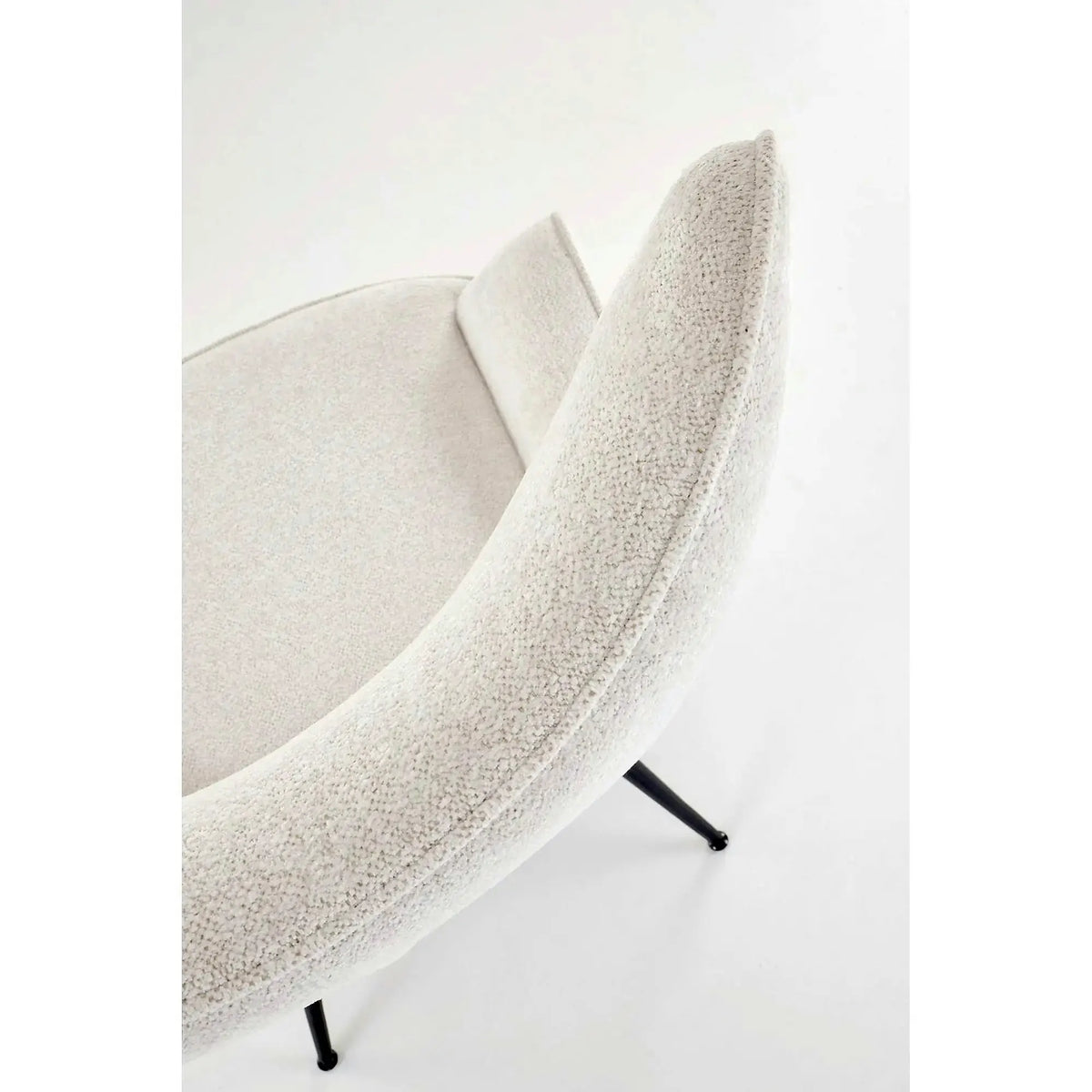 Fotoliu JUKON, crem/negru, stofa clasica/otel, 74x87x108 cm
