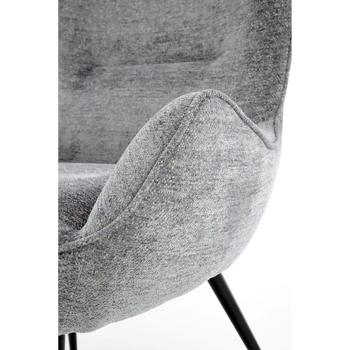 Fotoliu JUKON, gri/negru, stofa clasica/otel, 74x87x108 cm