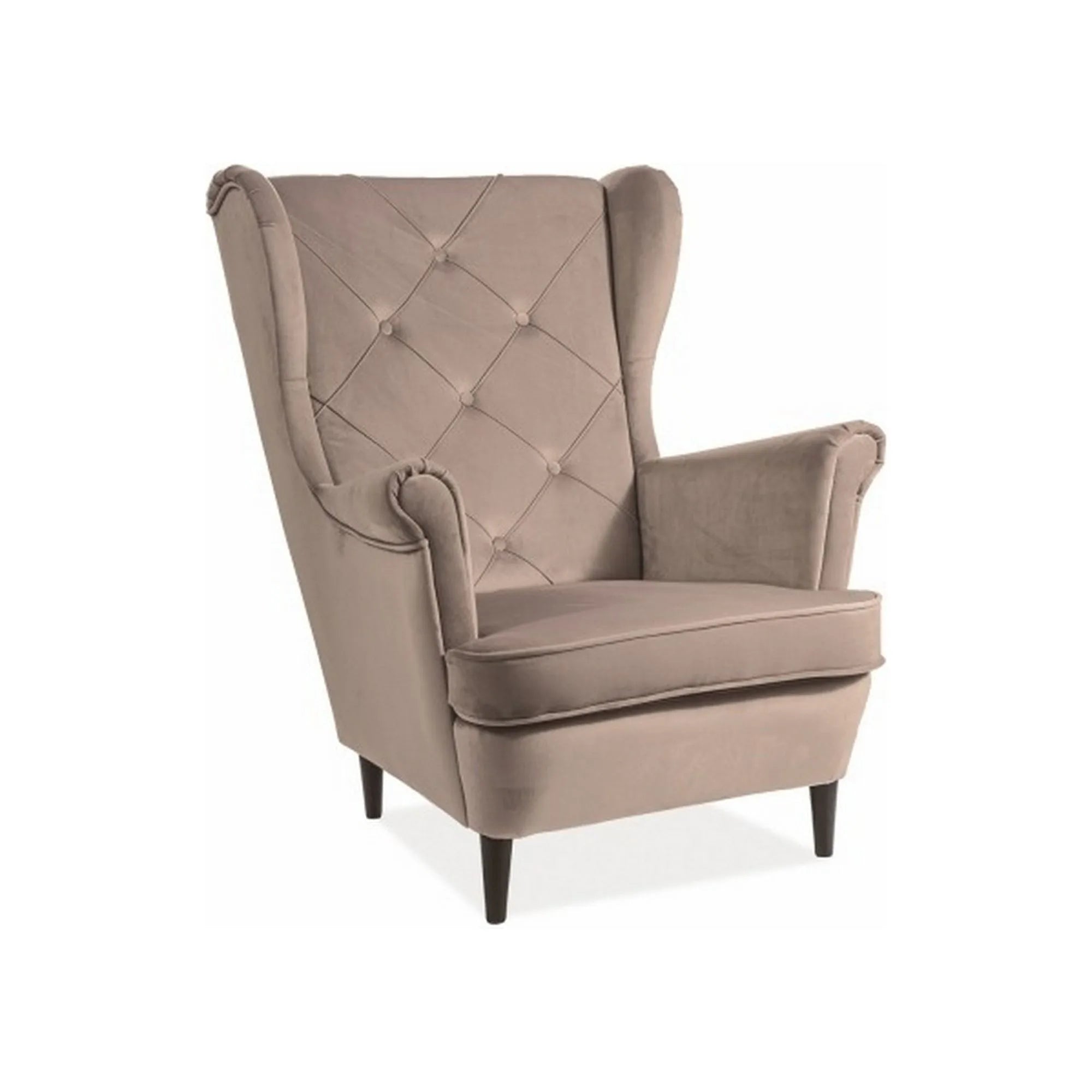 Fotoliu LADY, stofa catifelata bej - Bluvel 40, 82x92x101 cm