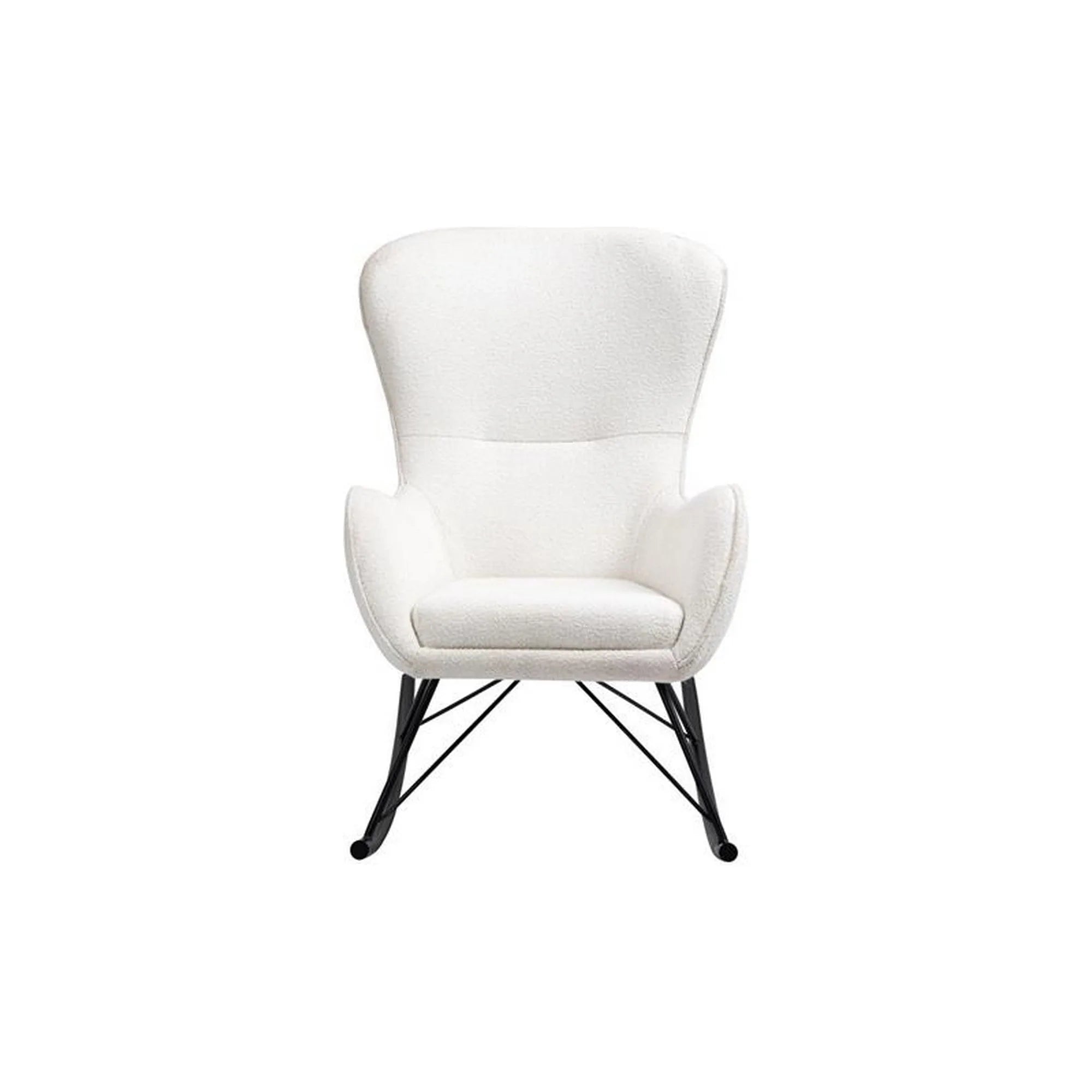 Fotoliu LIBERTO 3, alb/negru, stofa buclata, 72x100x106 cm