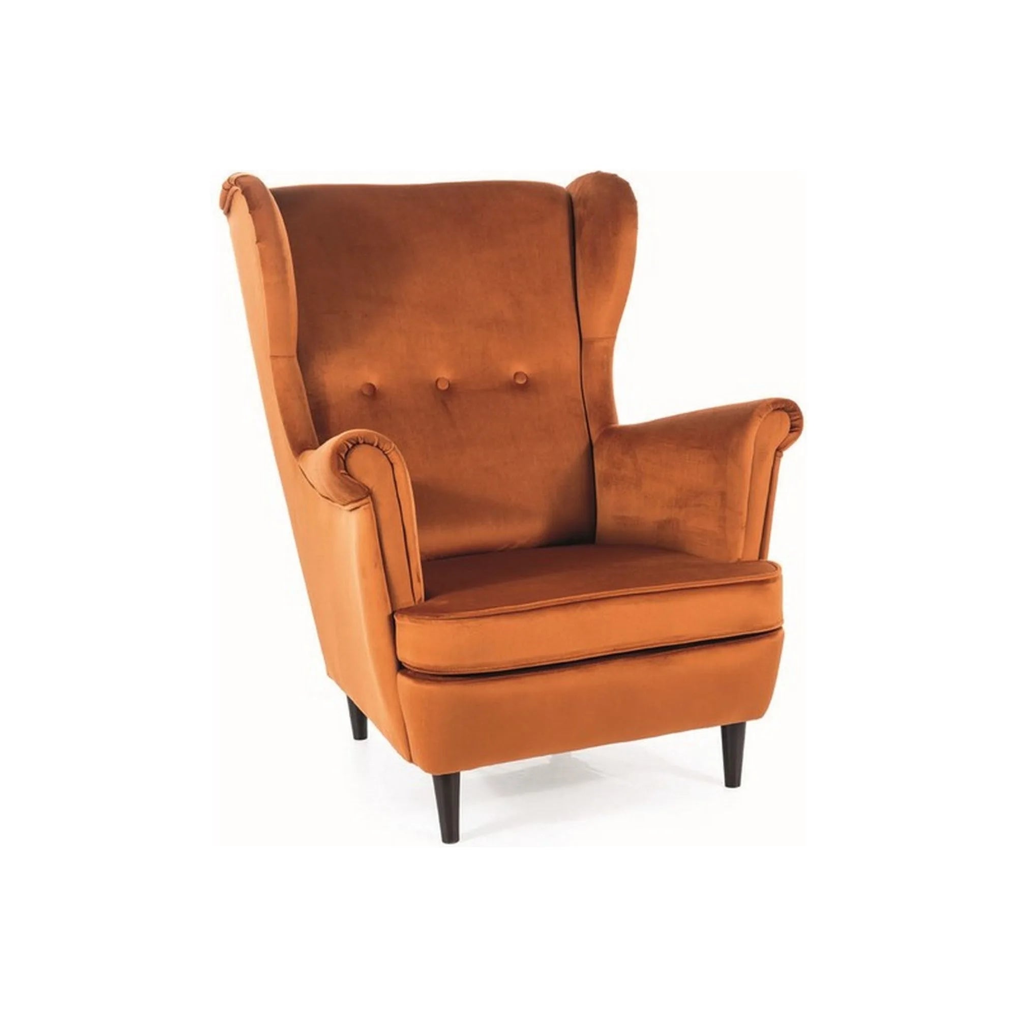 Fotoliu LORD, stofa catifelata caramiziu - Bluvel 4015/wenge, 82x92x101 cm