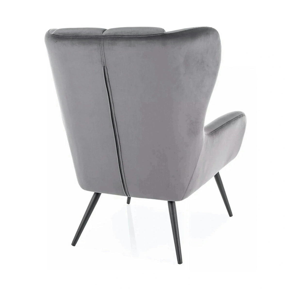 Fotoliu LOUIS, stofa catifelata gri - Bluvel 14, 75x87x91 cm