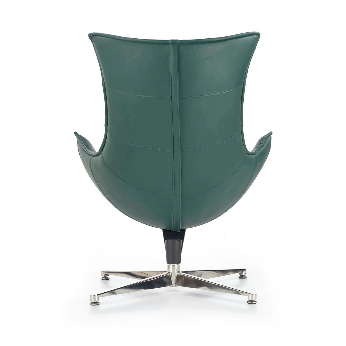Fotoliu LUXOR, verde/crom, piele ecologica/otel inoxidabil, 86x84x96 cm