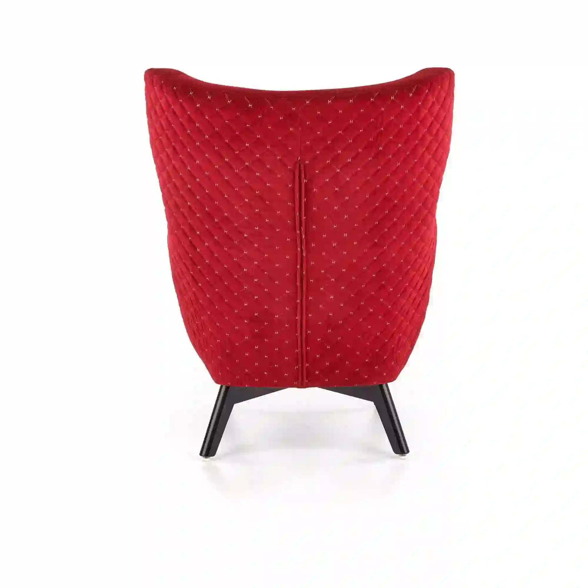 Fotoliu MARVEL, visiniu/negru, stofa catifelata/lemn, 75x83x103 cm