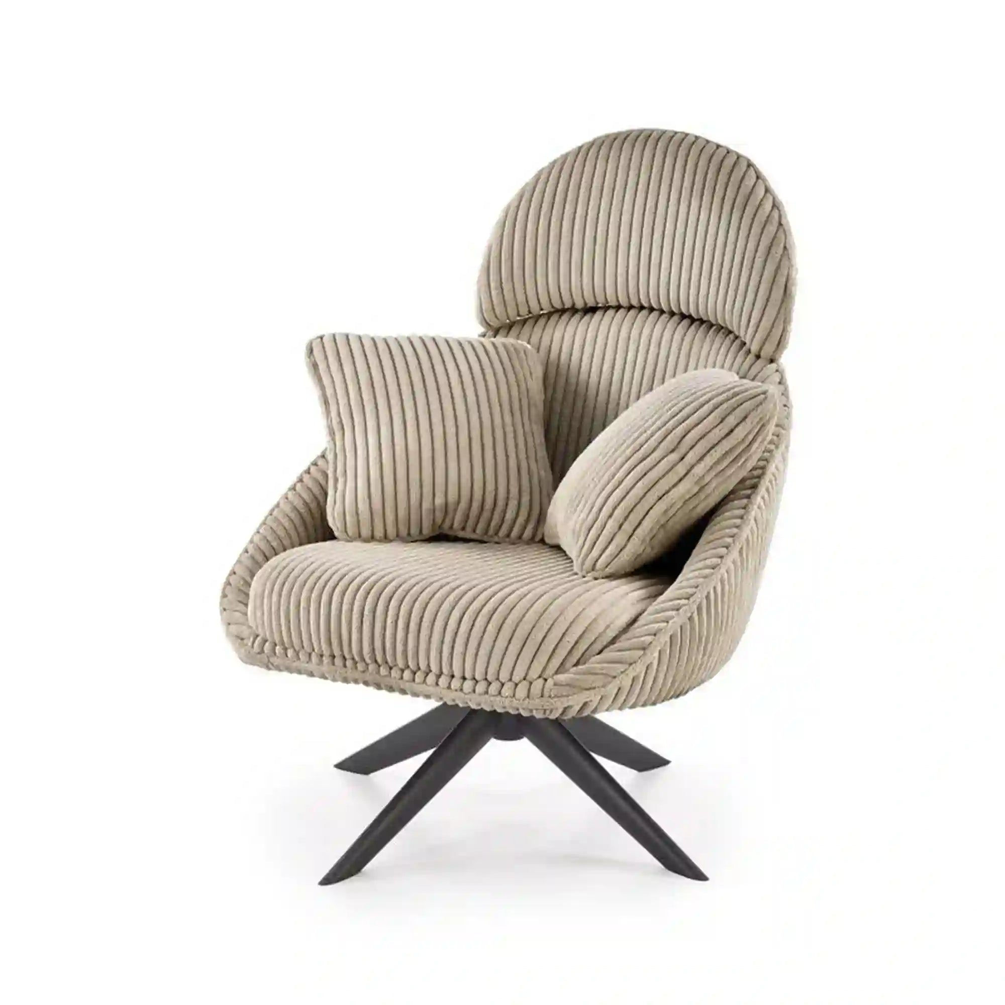 Fotoliu MERRY 2, cappuccino/negru, stofa catifelata/otel, 78x82x100 cm