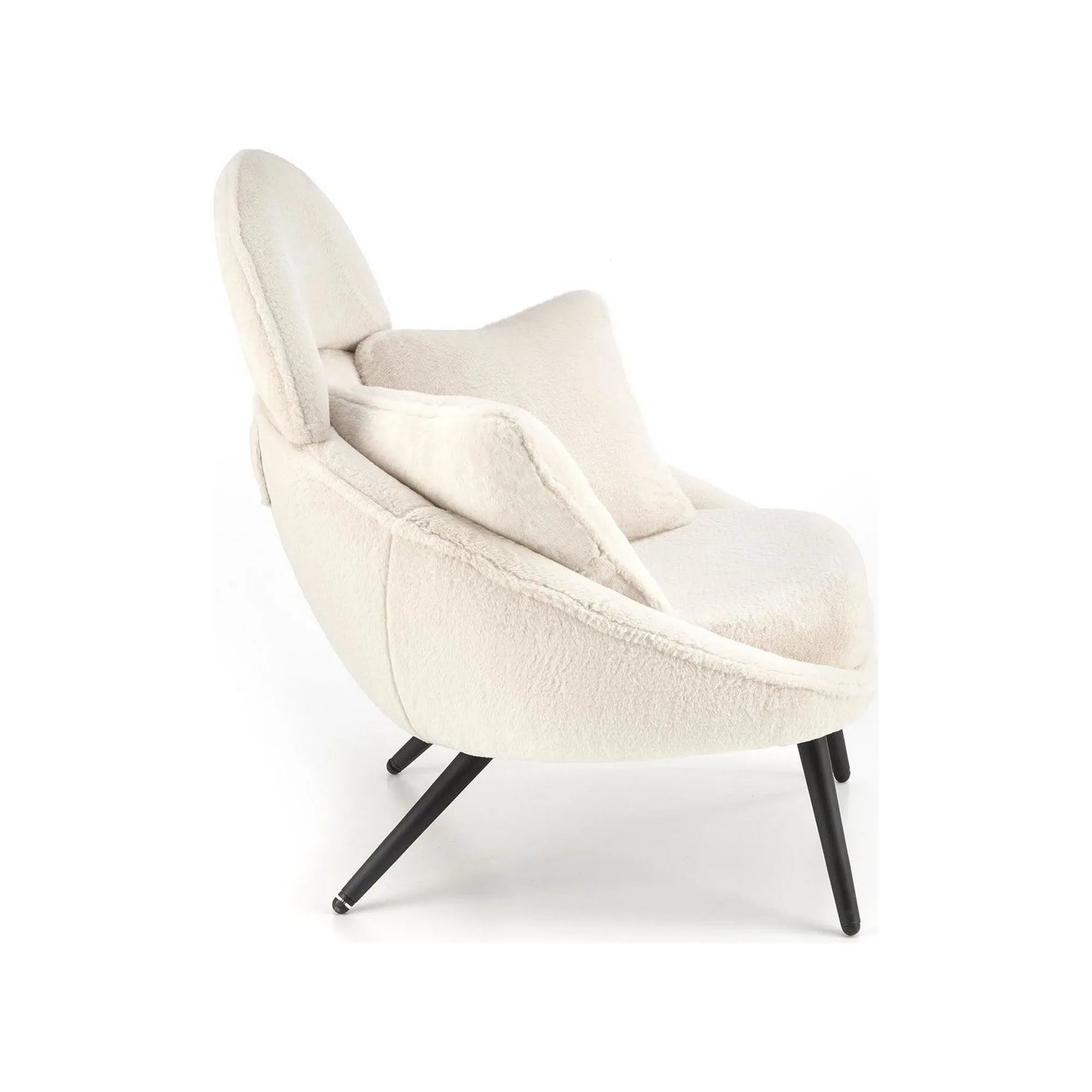 Scaun de relaxare modern MERRY, crem, stofa/otel, 80x90x95 cm