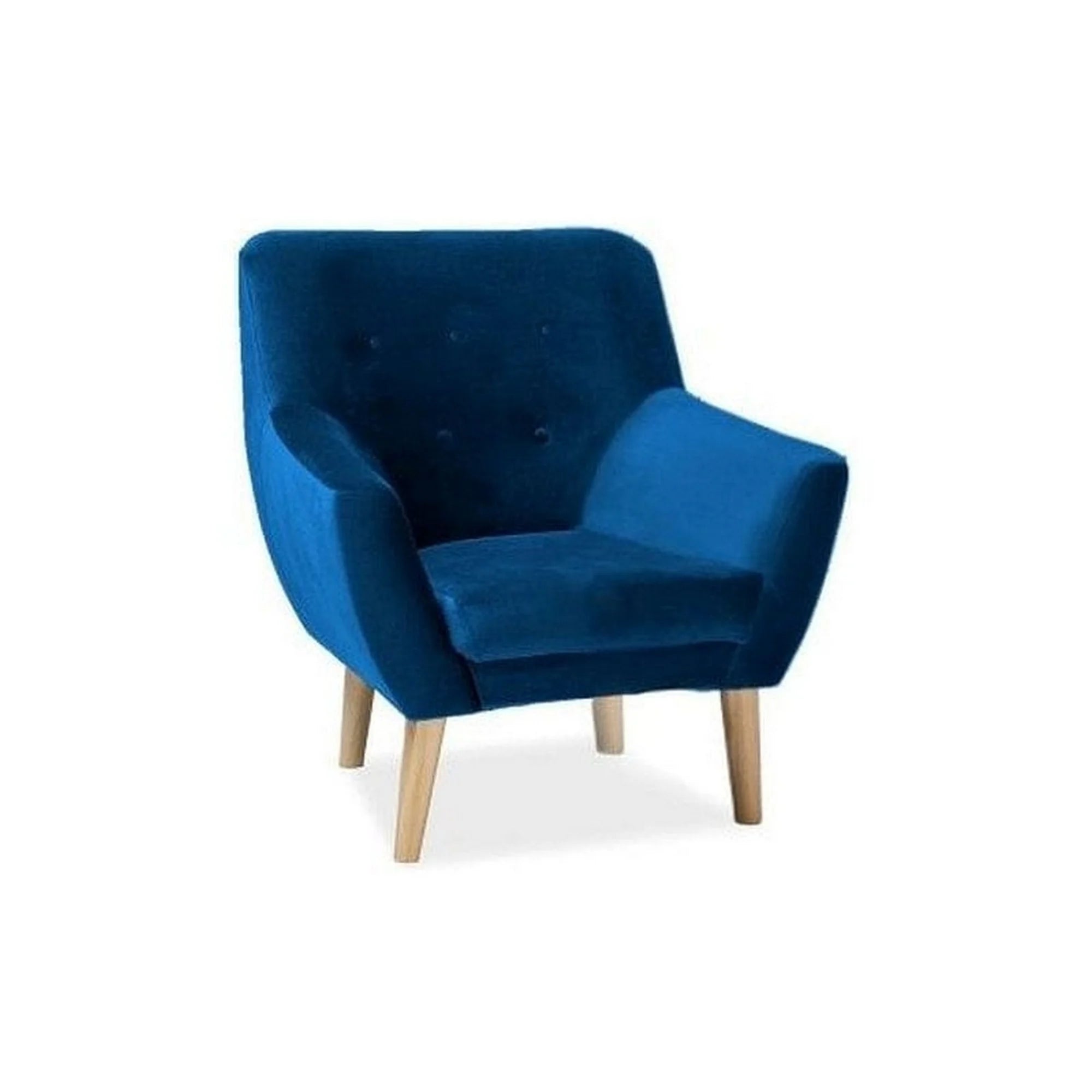 Fotoliu NORDIC 1, stofa catifelata albastru - Bluvel 86, 76x75x90 cm